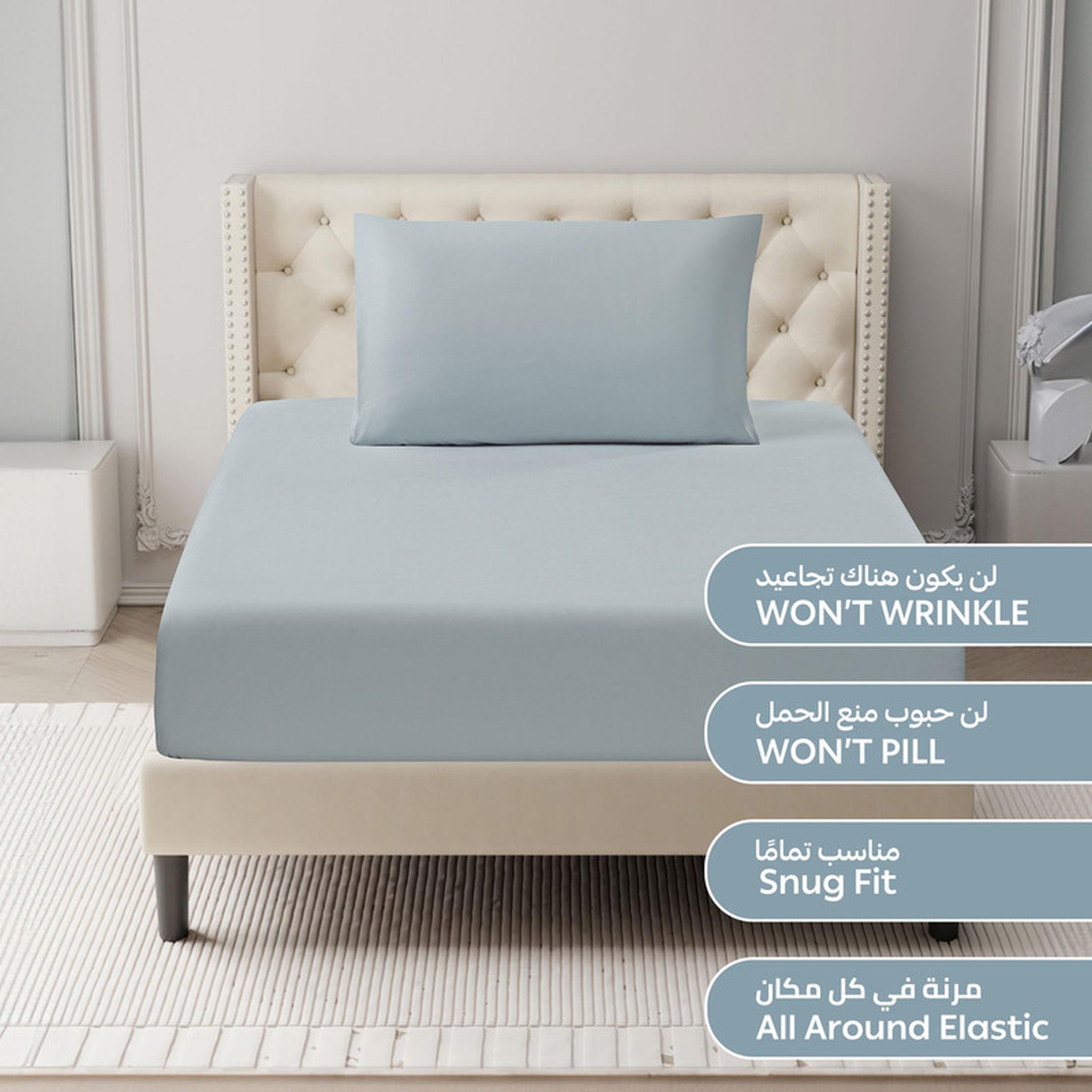 Deep Pocket 2-Piece Twin Fitted Sheet Set - 120x200 cms-household-bedding-sheetsandpillowcases-fittedsheets-image-5