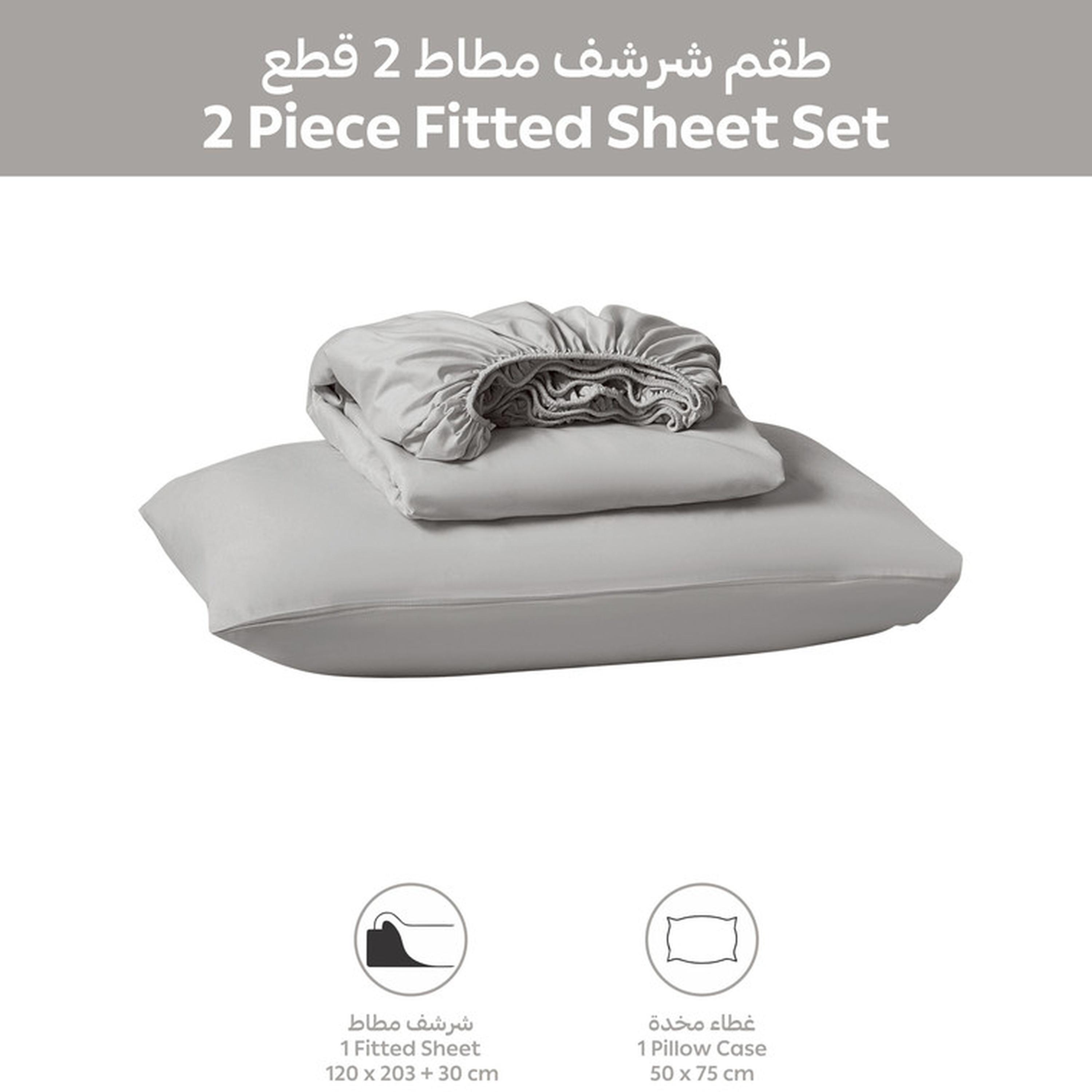 Deep Pocket 2-Piece Twin Fitted Sheet Set - 120x200 cms-household-bedding-sheetsandpillowcases-fittedsheets-image-3