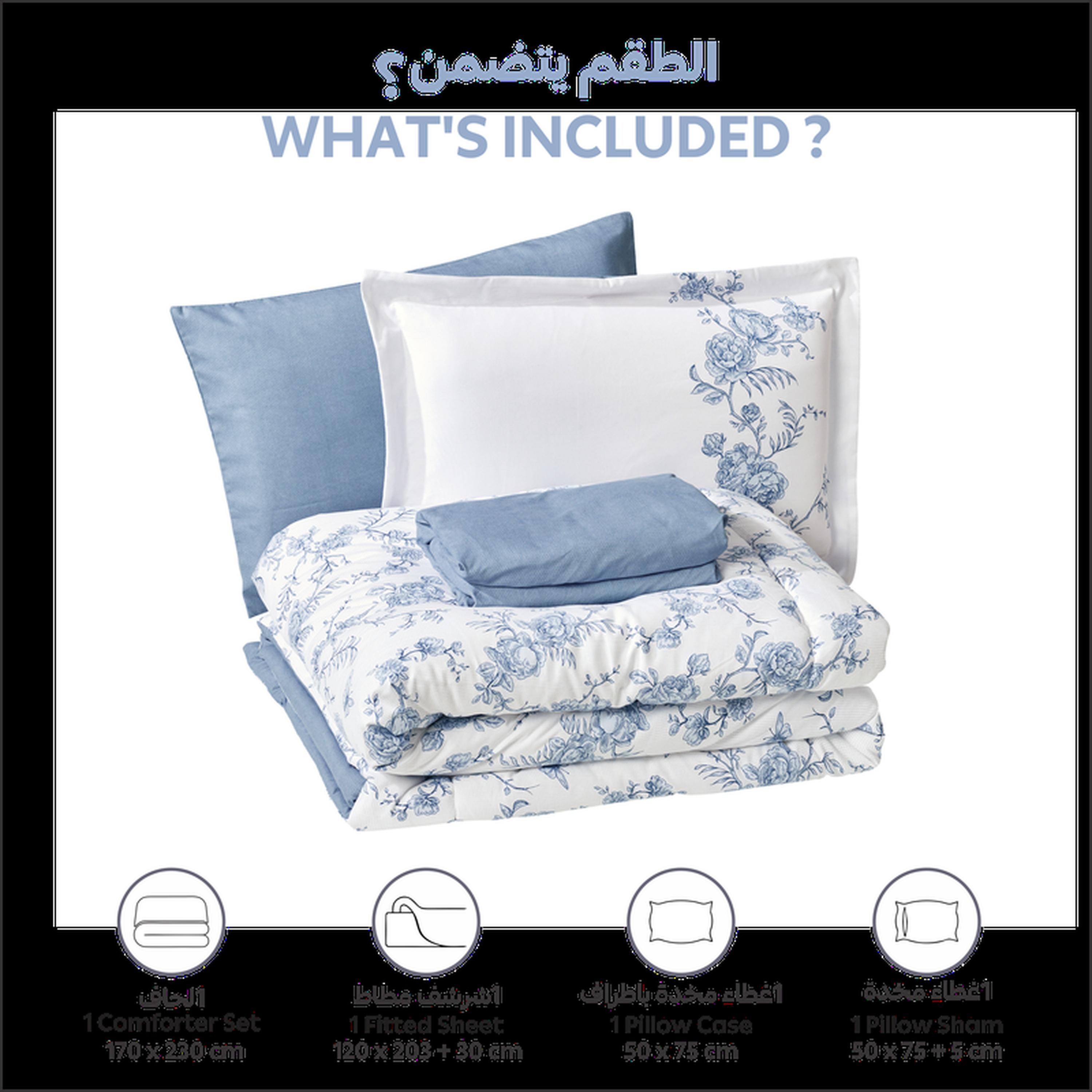 طقم لحاف وشرشف توين 4 قطع بطبعات من دونتيلا - 170x230 سم-household-bedding-comfortersandbedspreads-comforters-image-9