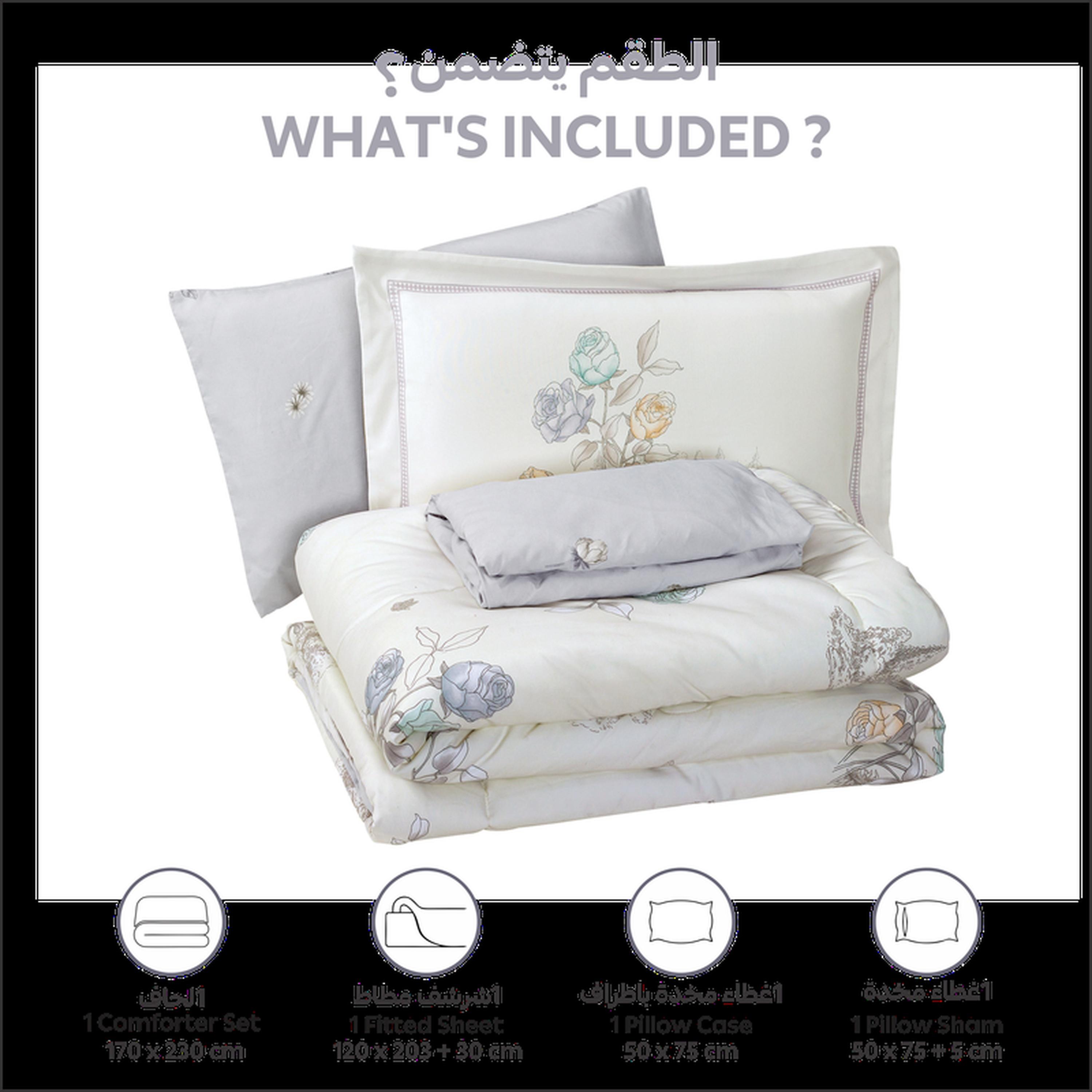 طقم لحاف وشرشف توين 4 قطع بطبعات من دونتيلا - 170x230 سم-household-bedding-comfortersandbedspreads-comforters-image-27