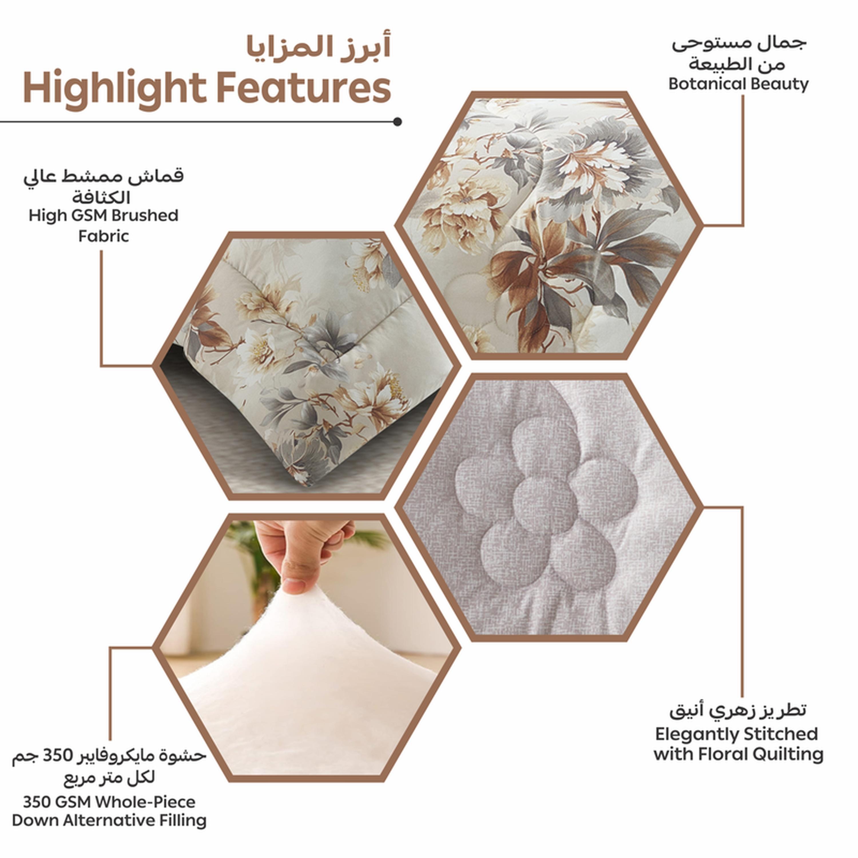 Floral Print 4-Piece Twin Comforter Set - 170x230 cms-household-bedding-comfortersandbedspreads-comforters-image-4