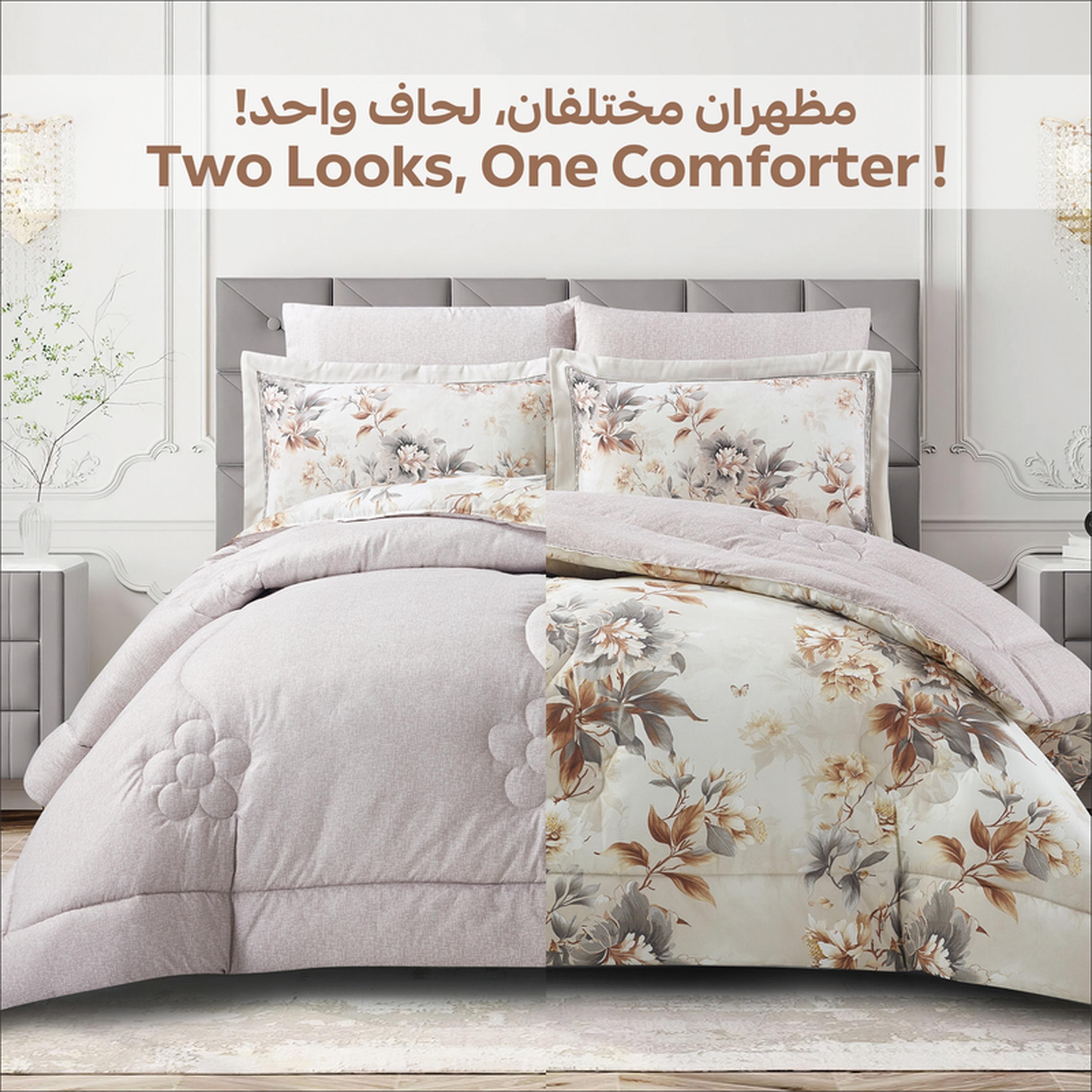 Floral Print 4-Piece Twin Comforter Set - 170x230 cms-household-bedding-comfortersandbedspreads-comforters-image-5