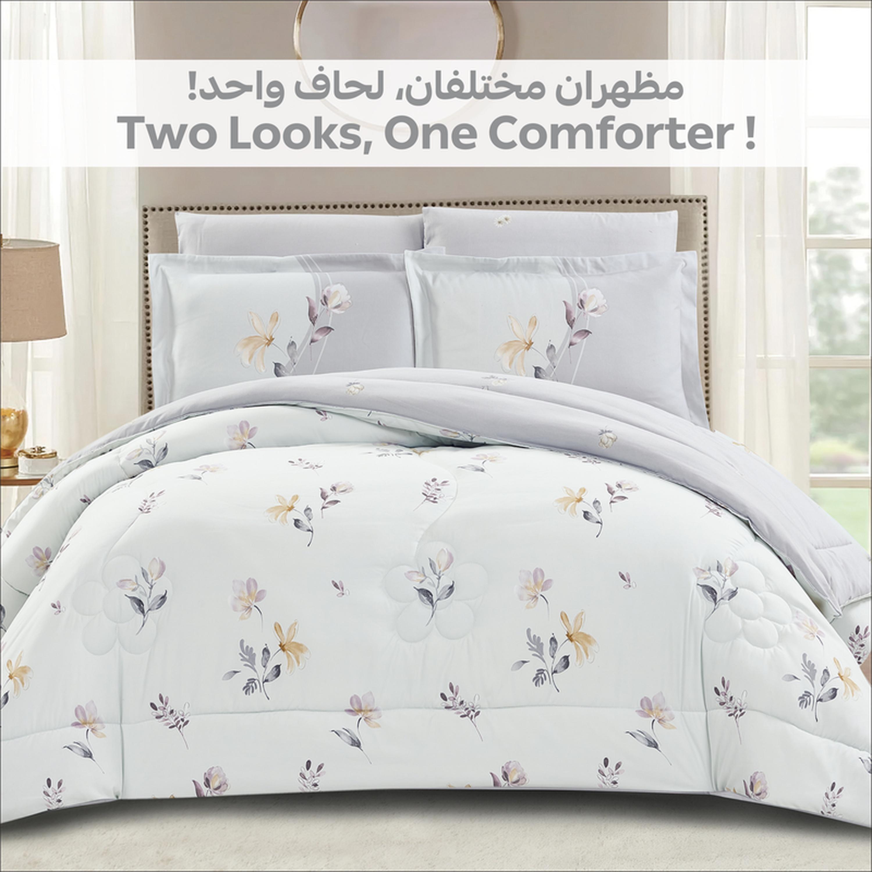 Floral Print 4-Piece Twin Comforter Set - 170x230 cms-household-bedding-comfortersandbedspreads-comforters-image-11