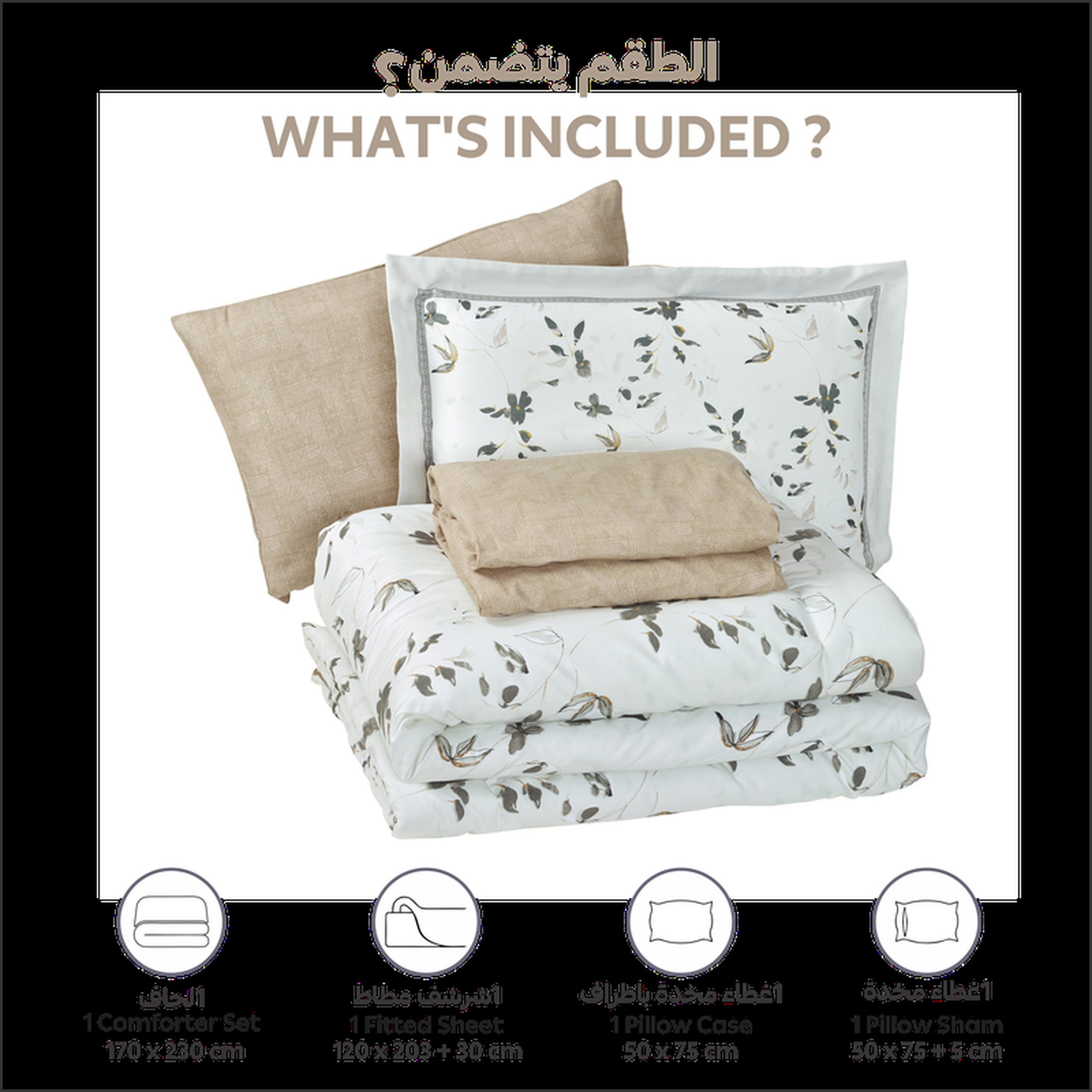 طقم لحاف وشرشف توين 4 قطع بطبعات من دونتيلا - 170x230 سم-household-bedding-comfortersandbedspreads-comforters-image-21