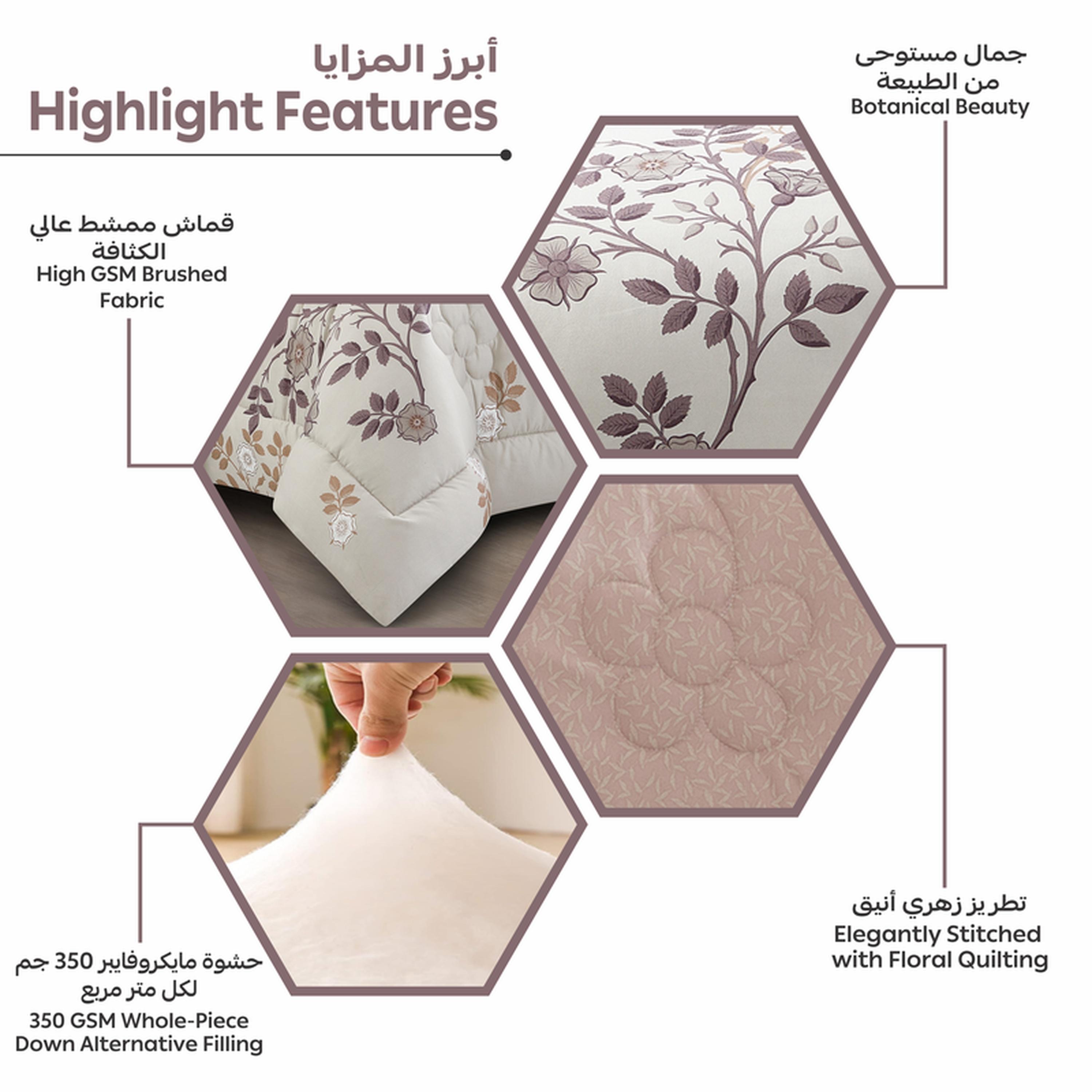 Floral Print 4-Piece Twin Comforter Set - 170x230 cms-household-bedding-comfortersandbedspreads-comforters-image-16