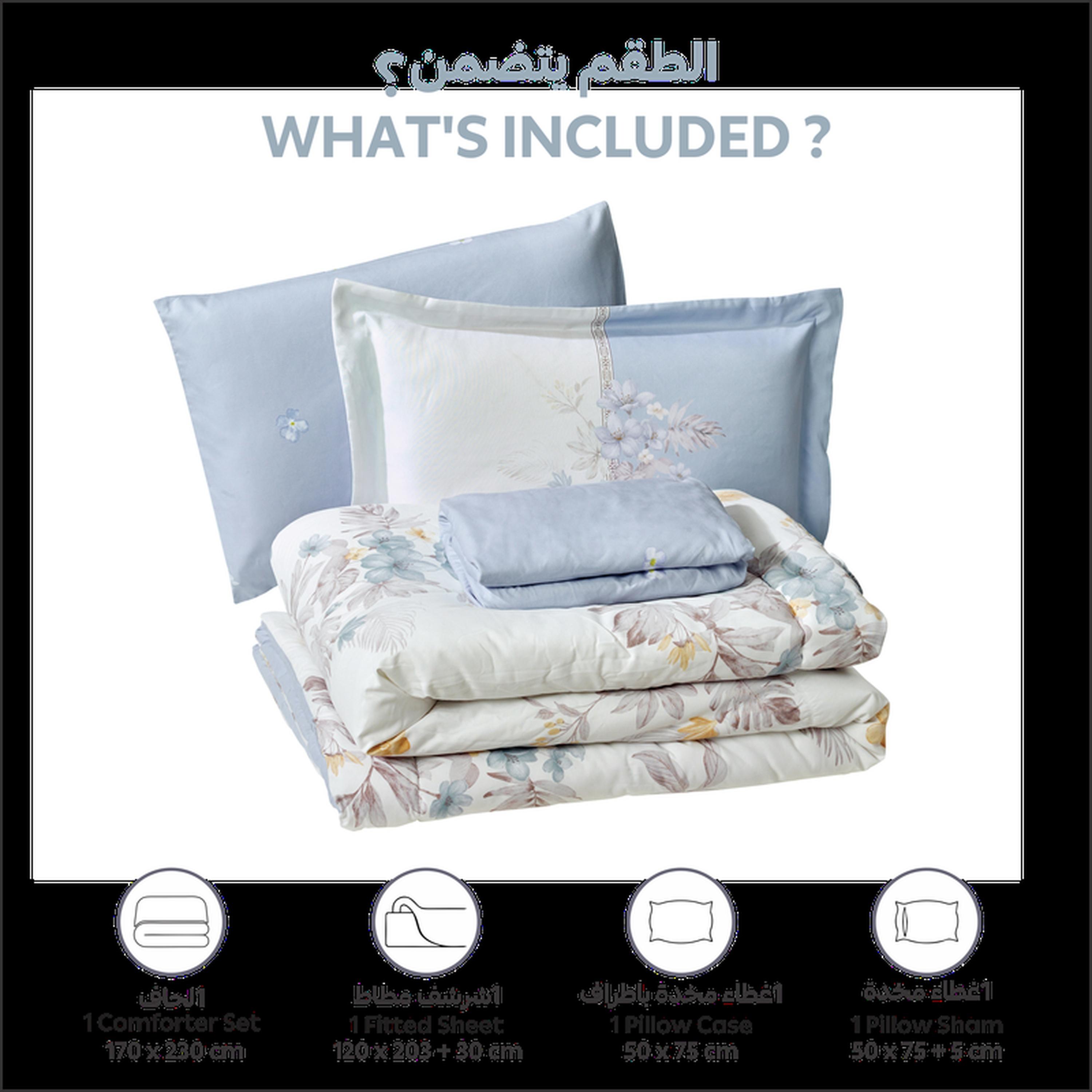 طقم لحاف وشرشف توين 4 قطع بطبعات من دونتيلا - 170x230 سم-household-bedding-comfortersandbedspreads-comforters-image-15