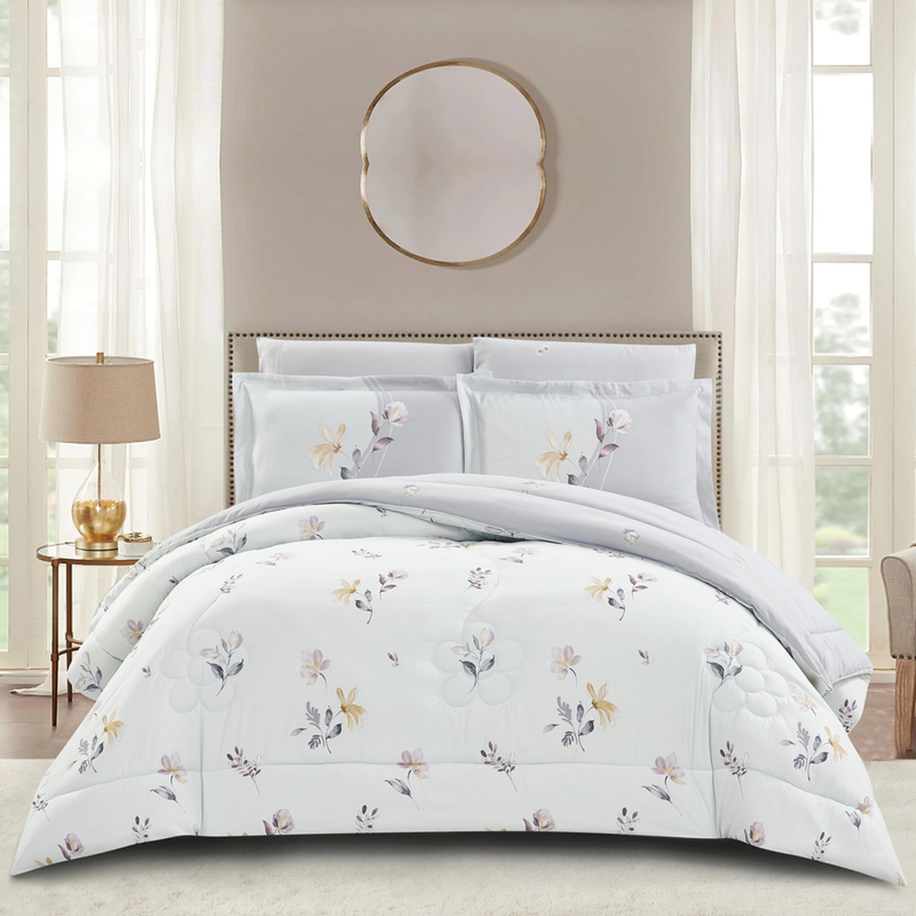 طقم لحاف وشرشف كينج بطبعات 6 قطع من دونتيلا - 240×260 سم-household-bedding-comfortersandbedspreads-bedinabag-image-1