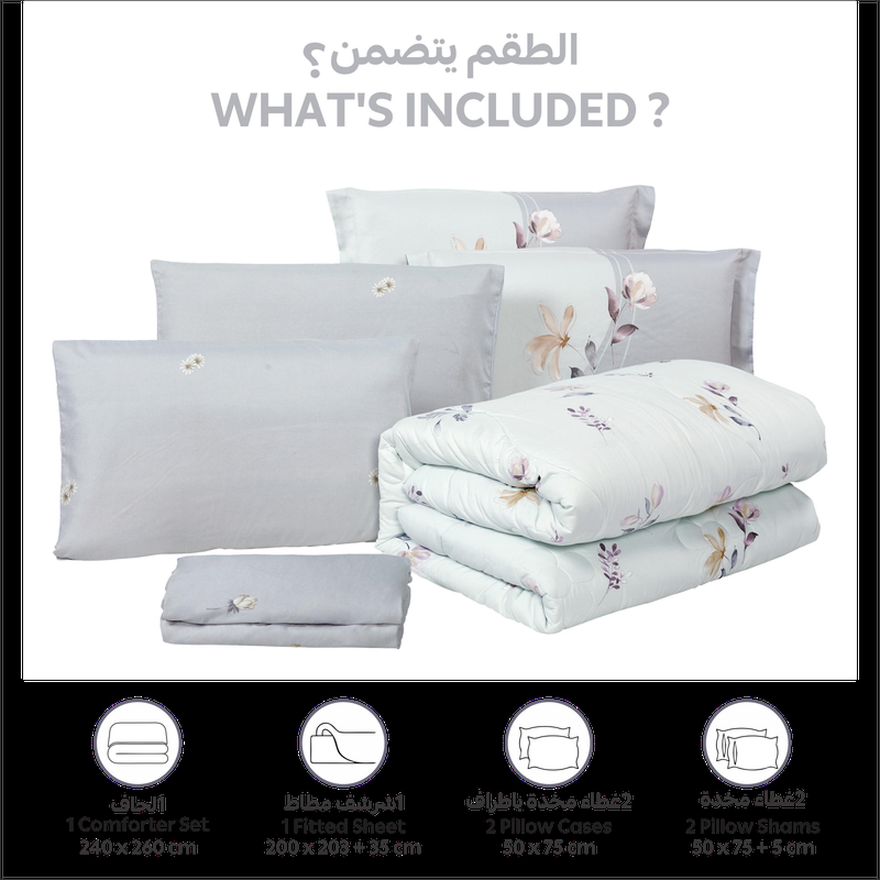طقم لحاف وشرشف كينج بطبعات 6 قطع من دونتيلا - 240×260 سم-household-bedding-comfortersandbedspreads-bedinabag-image-4