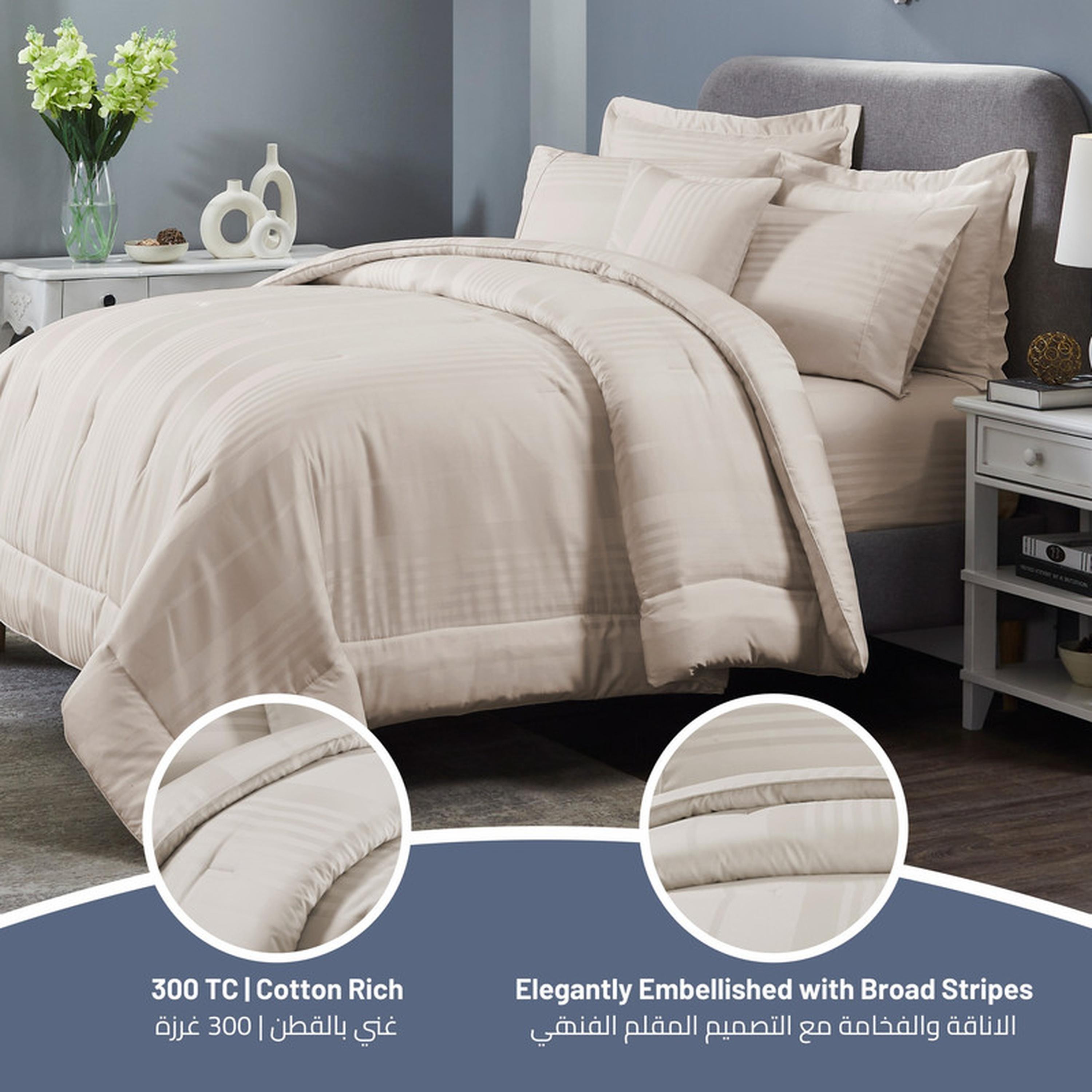 طقم لحاف كينج 6 قطع بعدد خيوط 300 من دونتيلا - 240×260 سم-household-bedding-comfortersandbedspreads-comforters-image-62