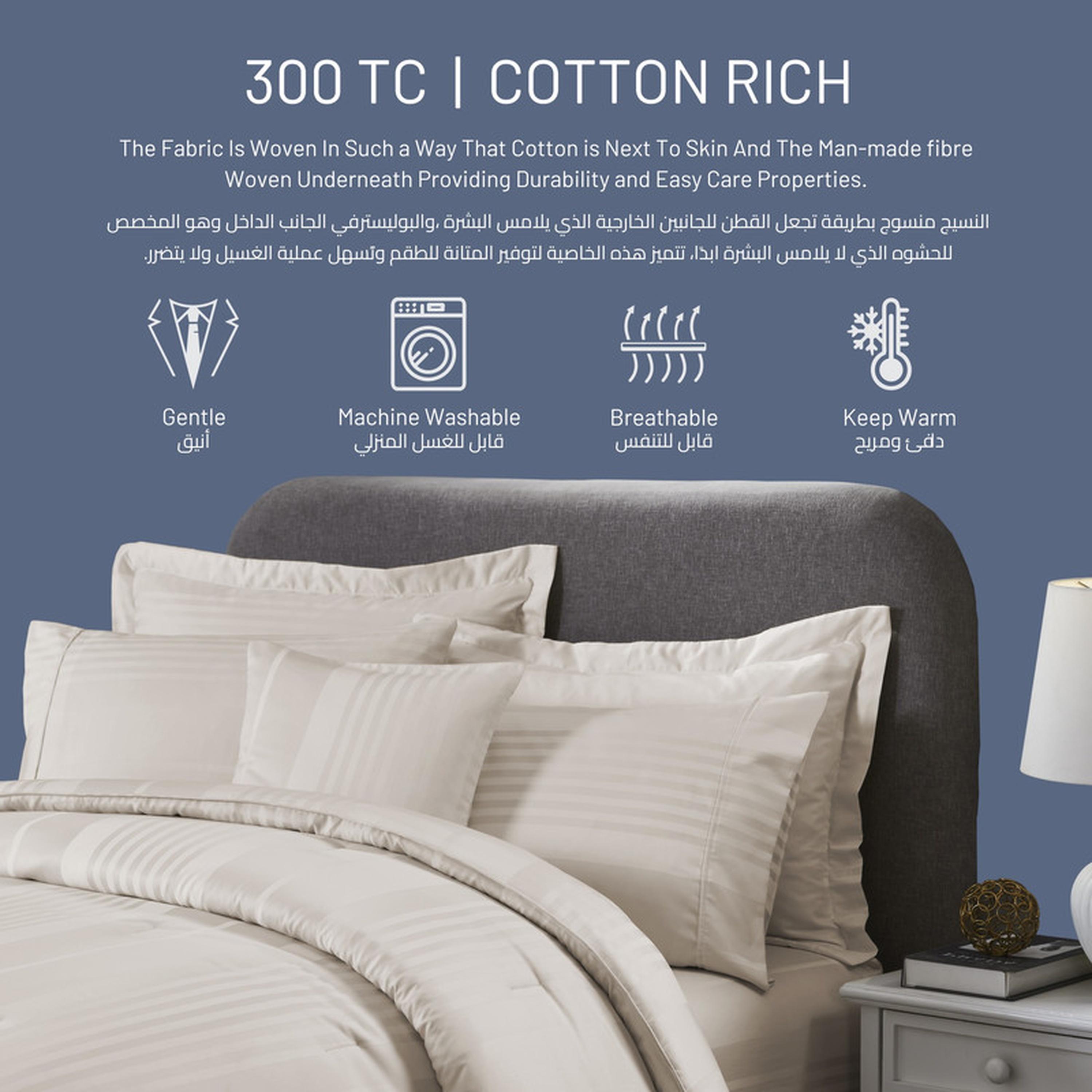 طقم لحاف كينج 6 قطع بعدد خيوط 300 من دونتيلا - 240×260 سم-household-bedding-comfortersandbedspreads-comforters-image-63