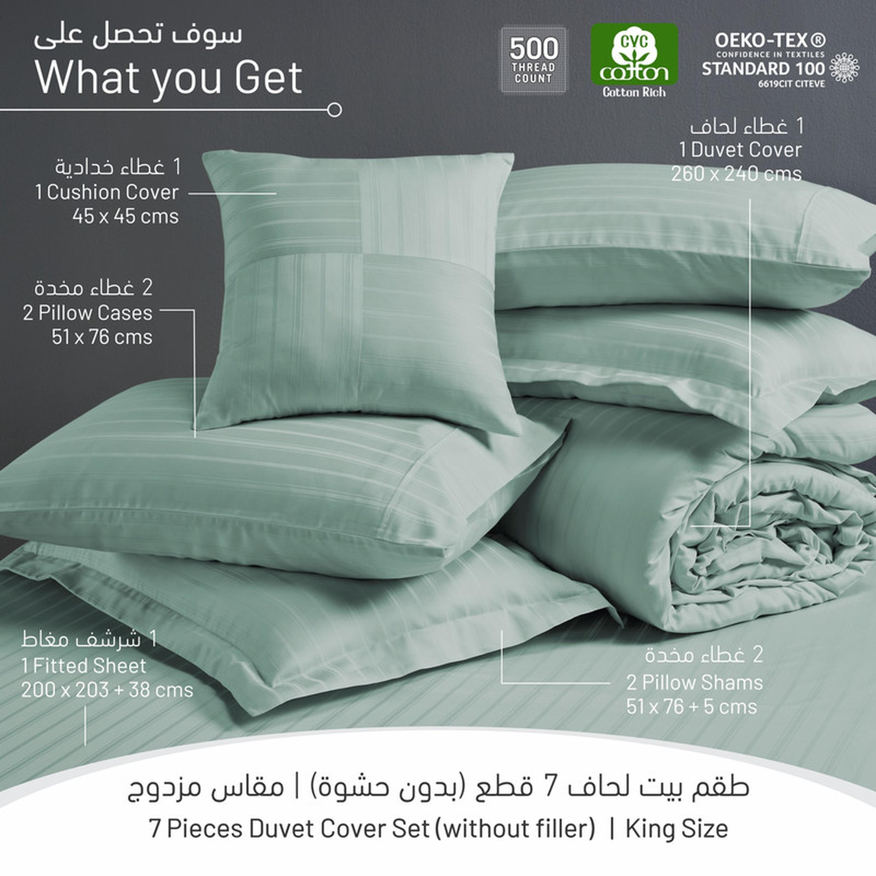 طقم لحاف كينج مخطط 6 قطع من دونتيلا - 240×260 سم-household-bedding-duvetandcovers-duvetcovers-image-10