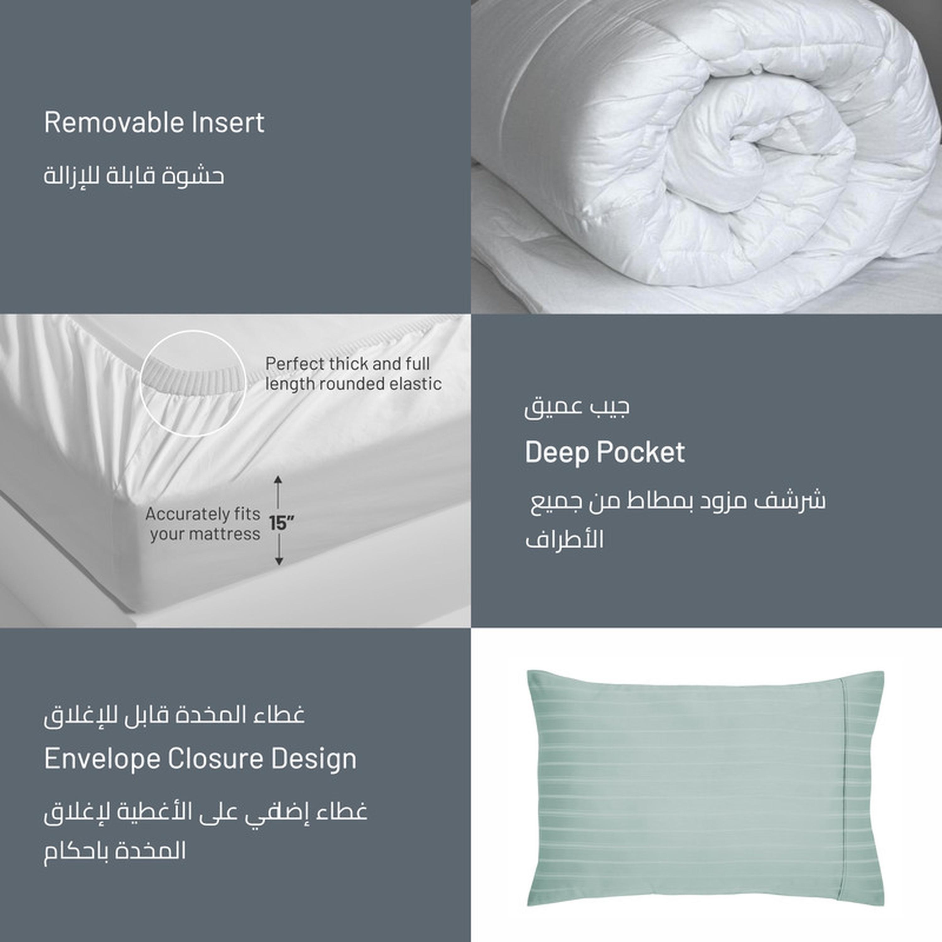 طقم لحاف كينج مخطط 6 قطع من دونتيلا - 240×260 سم-household-bedding-duvetandcovers-duvetcovers-image-12