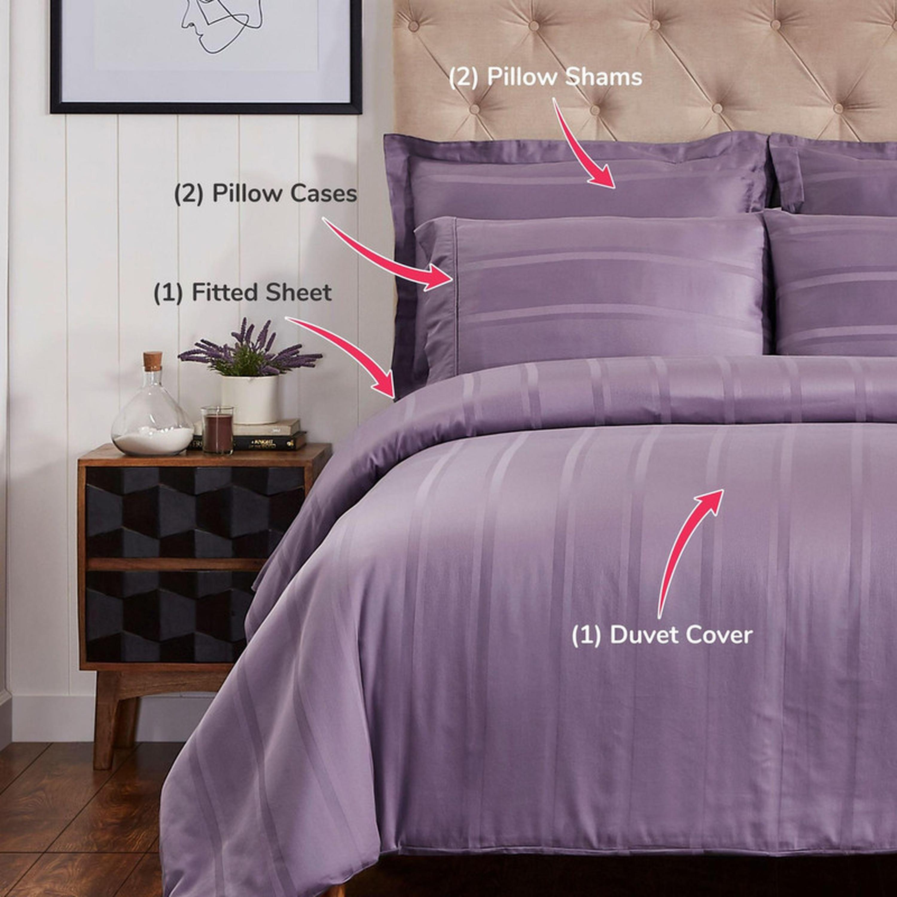 طقم لحاف كينج مخطط 6 قطع من دونتيلا - 240×260 سم-household-bedding-duvetandcovers-duvetcovers-image-16