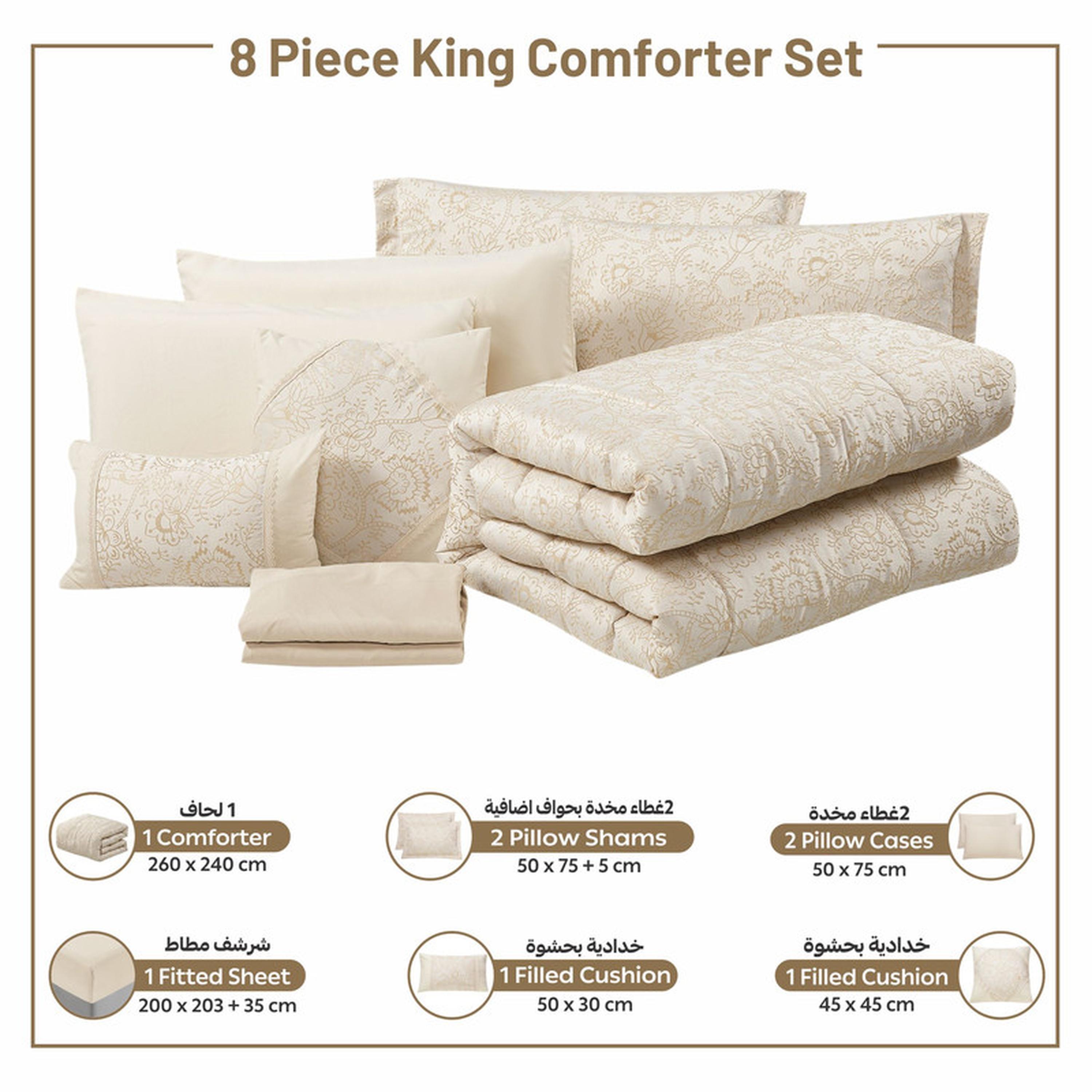 طقم لحاف بطبعات 8 قطع كينج من دونيتيلا - 260×240 سم-household-bedding-comfortersandbedspreads-comforters-image-60