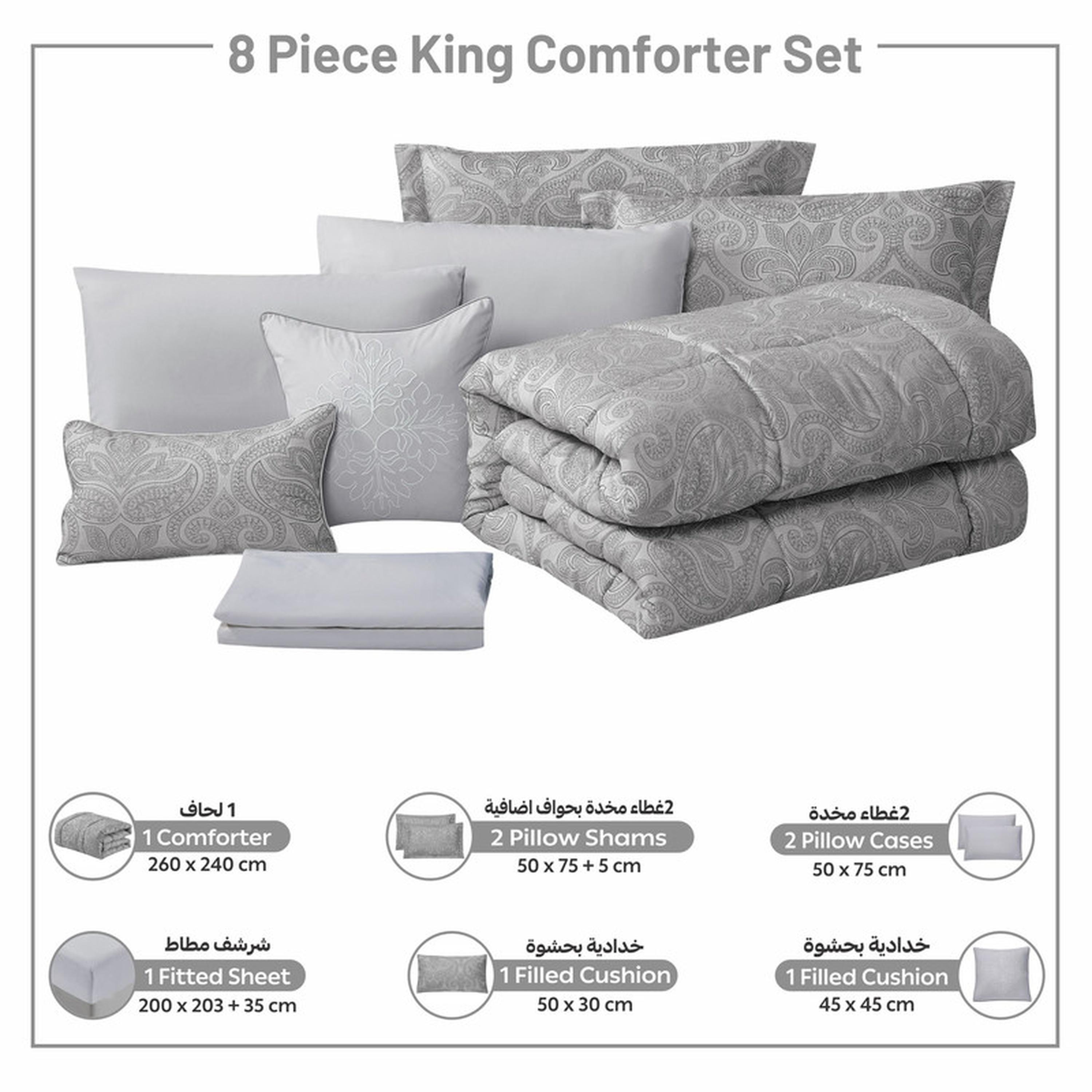 طقم لحاف بطبعات 8 قطع كينج من دونيتيلا - 260×240 سم-household-bedding-comfortersandbedspreads-comforters-image-81