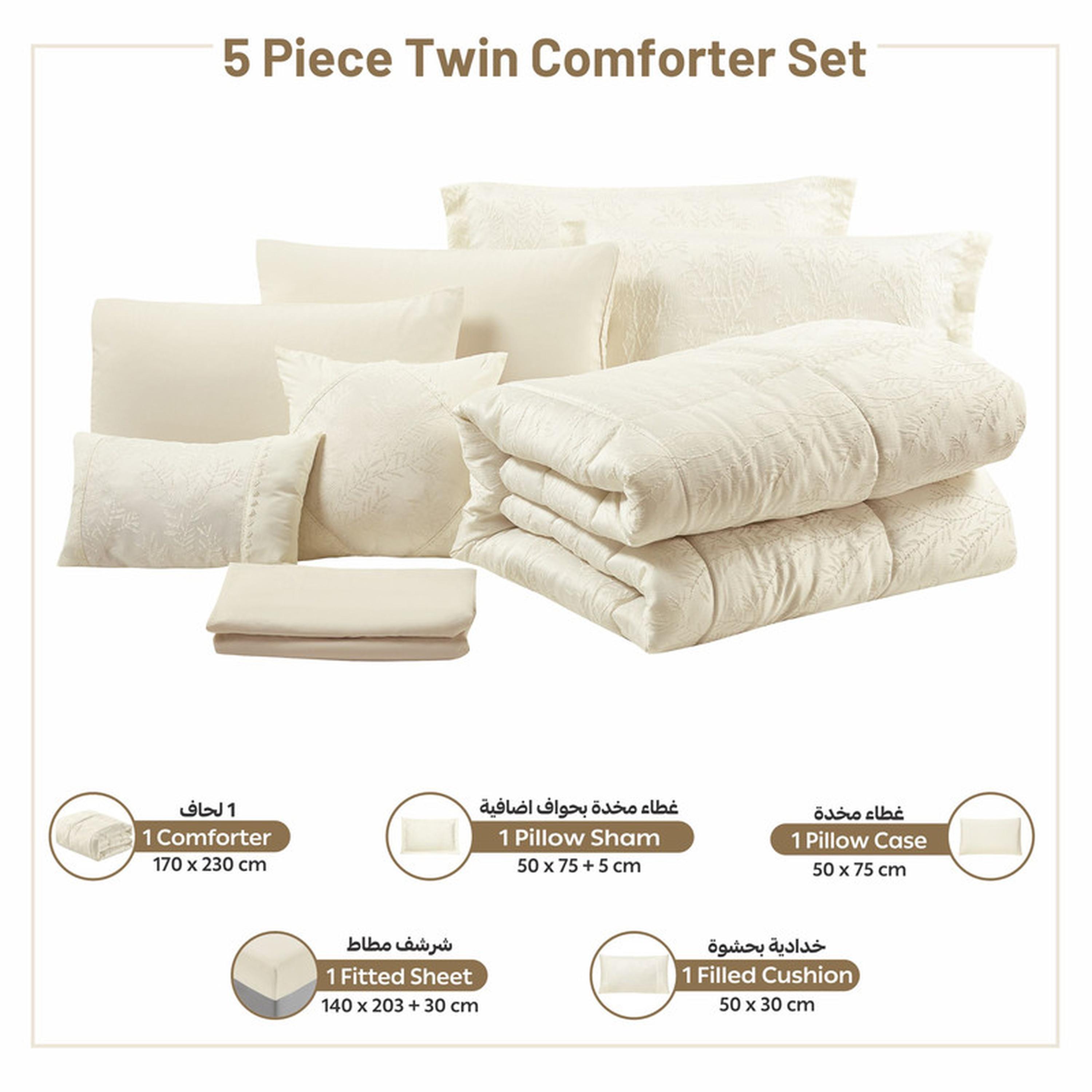 Printed 5-Piece Twin Comforter Set - 170x230 cms-household-bedding-comfortersandbedspreads-comforters-image-46