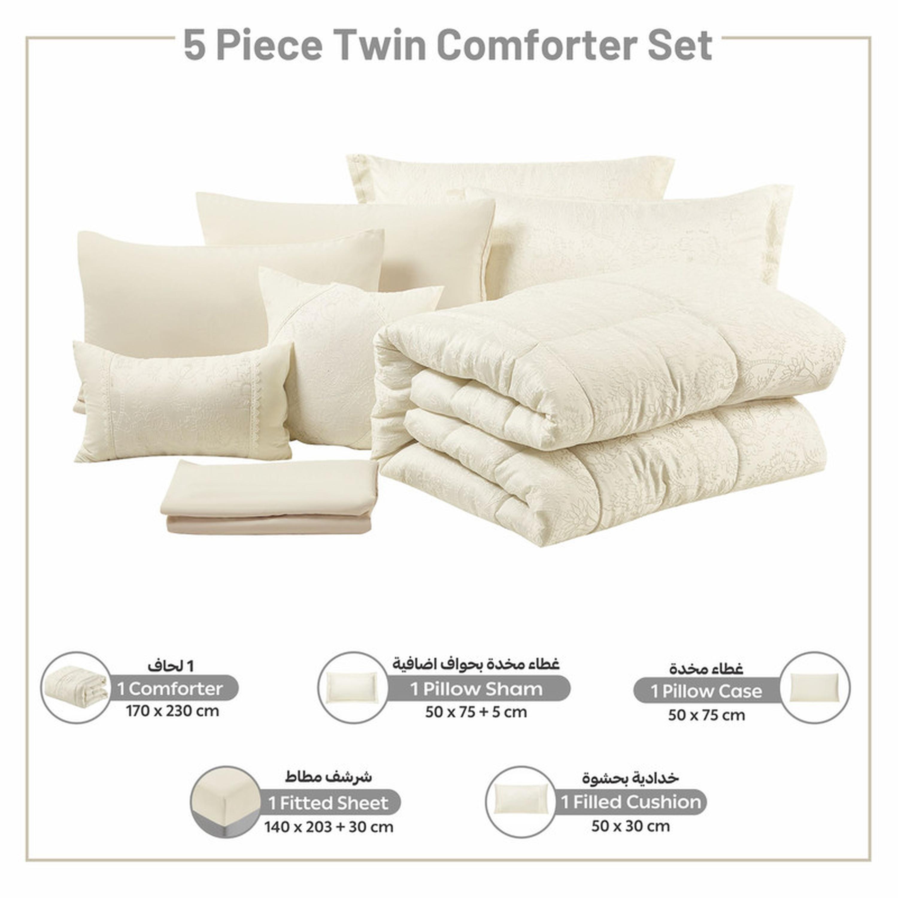 Printed 5-Piece Twin Comforter Set - 170x230 cms-household-bedding-comfortersandbedspreads-comforters-image-60