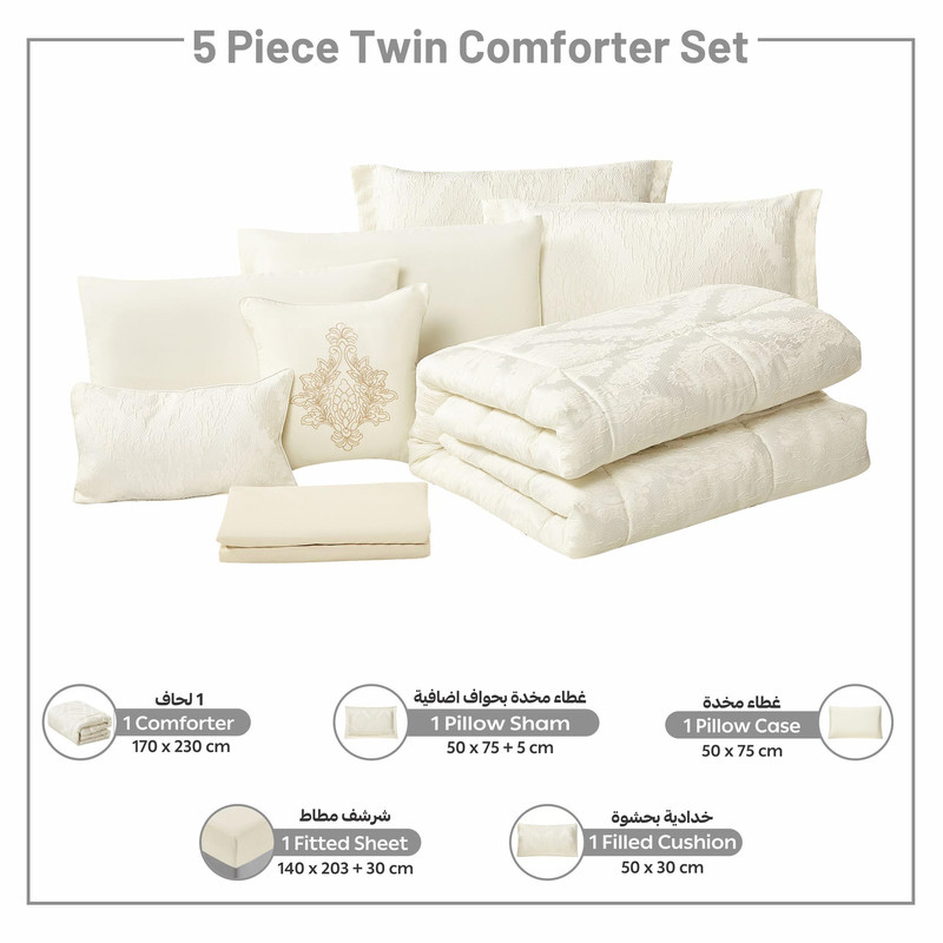 Printed 5-Piece Twin Comforter Set - 170x230 cms-household-bedding-comfortersandbedspreads-comforters-image-74