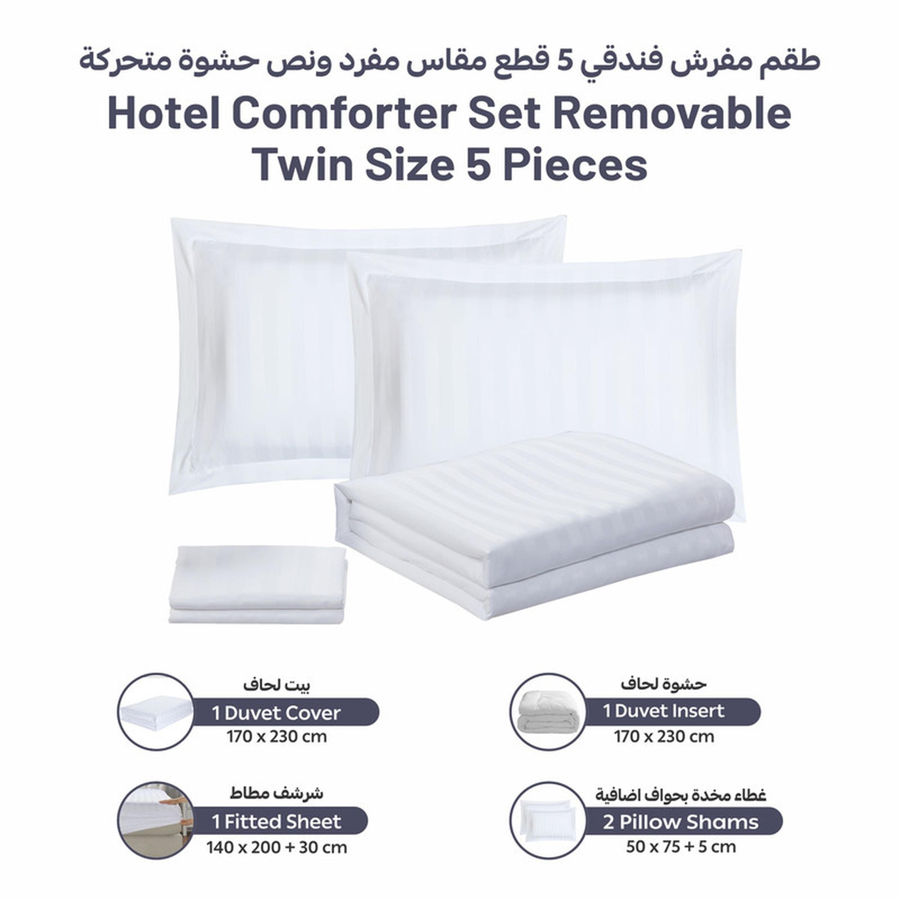 Striped 5-Piece Single Comforter Set with Removable Filler - 170x230 cm-household-bedding-comfortersandbedspreads-comforters-image-4