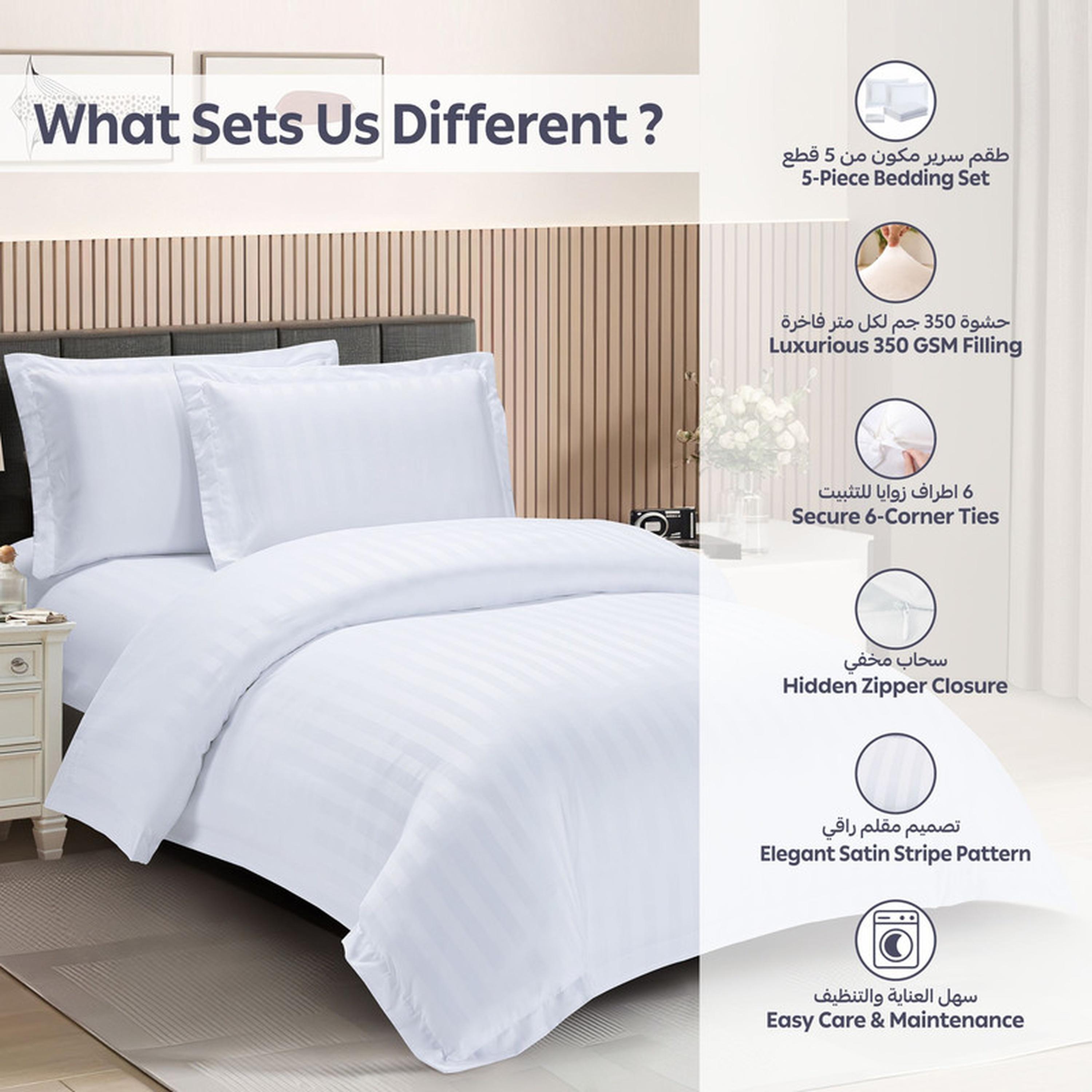 Striped 5-Piece Single Comforter Set with Removable Filler - 170x230 cm-household-bedding-comfortersandbedspreads-comforters-image-6