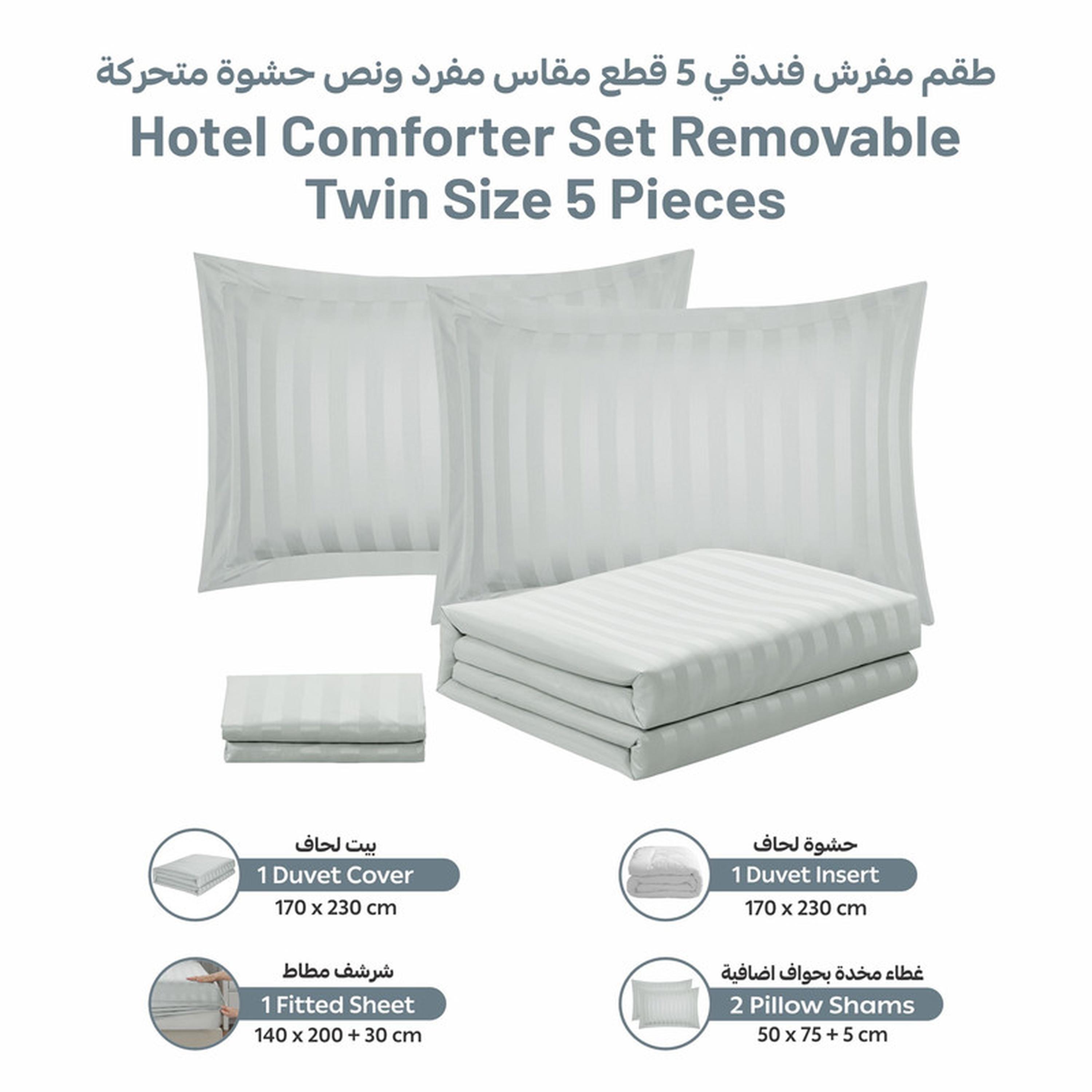 Striped 5-Piece Single Comforter Set with Removable Filler - 170x230 cm-household-bedding-comfortersandbedspreads-comforters-image-4