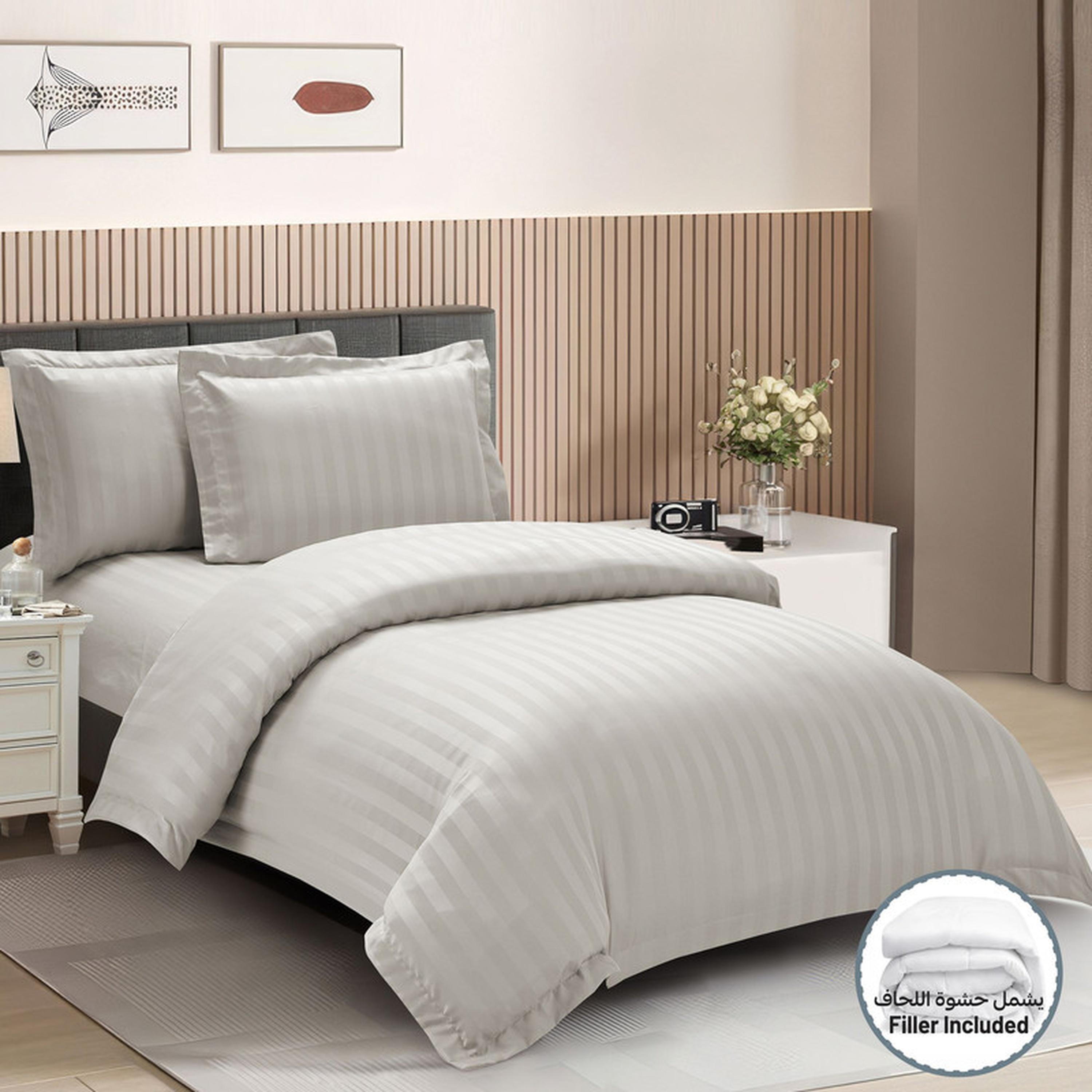 Striped 5-Piece Single Comforter Set with Removable Filler - 170x230 cm-household-bedding-comfortersandbedspreads-comforters-image-2