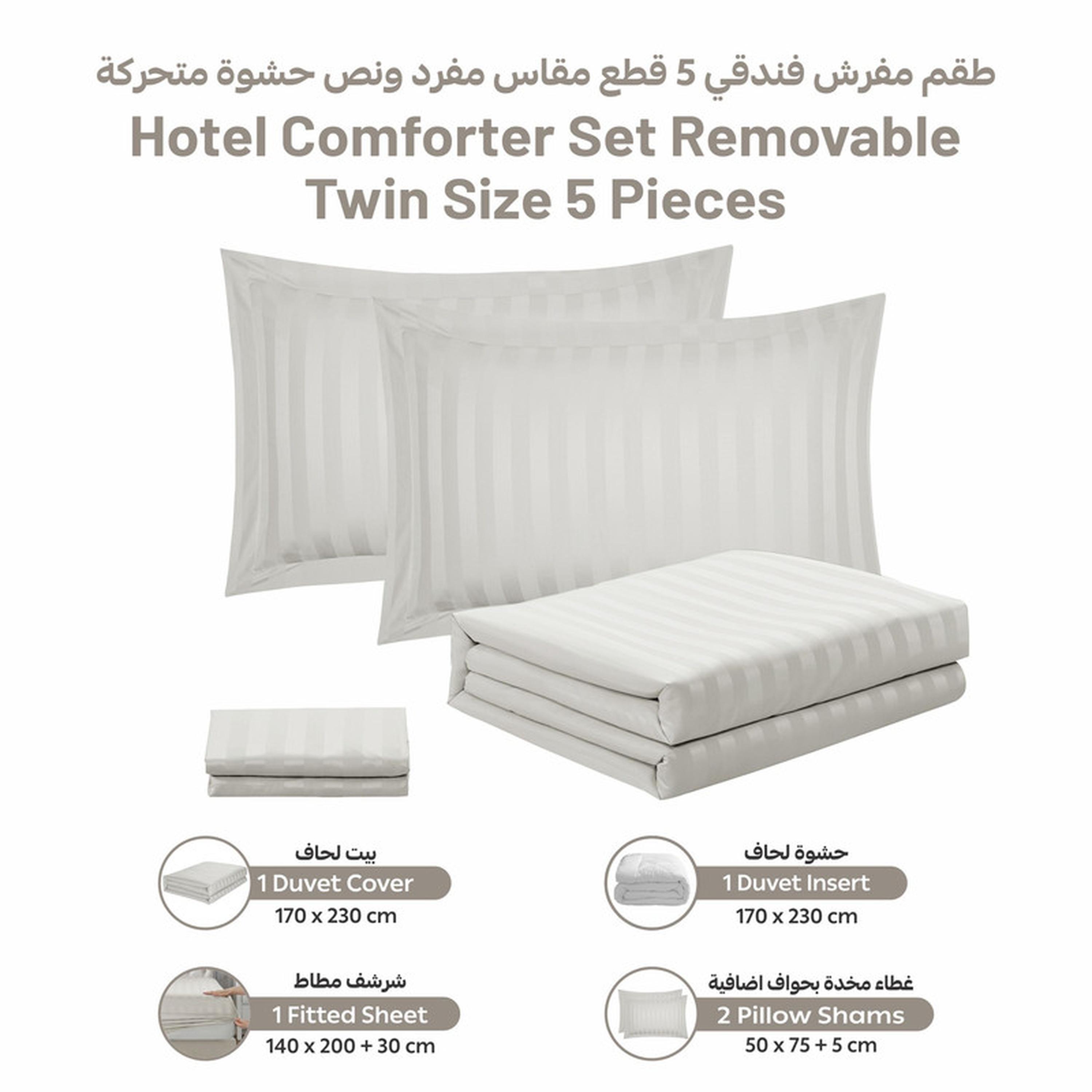 Striped 5-Piece Single Comforter Set with Removable Filler - 170x230 cm-household-bedding-comfortersandbedspreads-comforters-image-4
