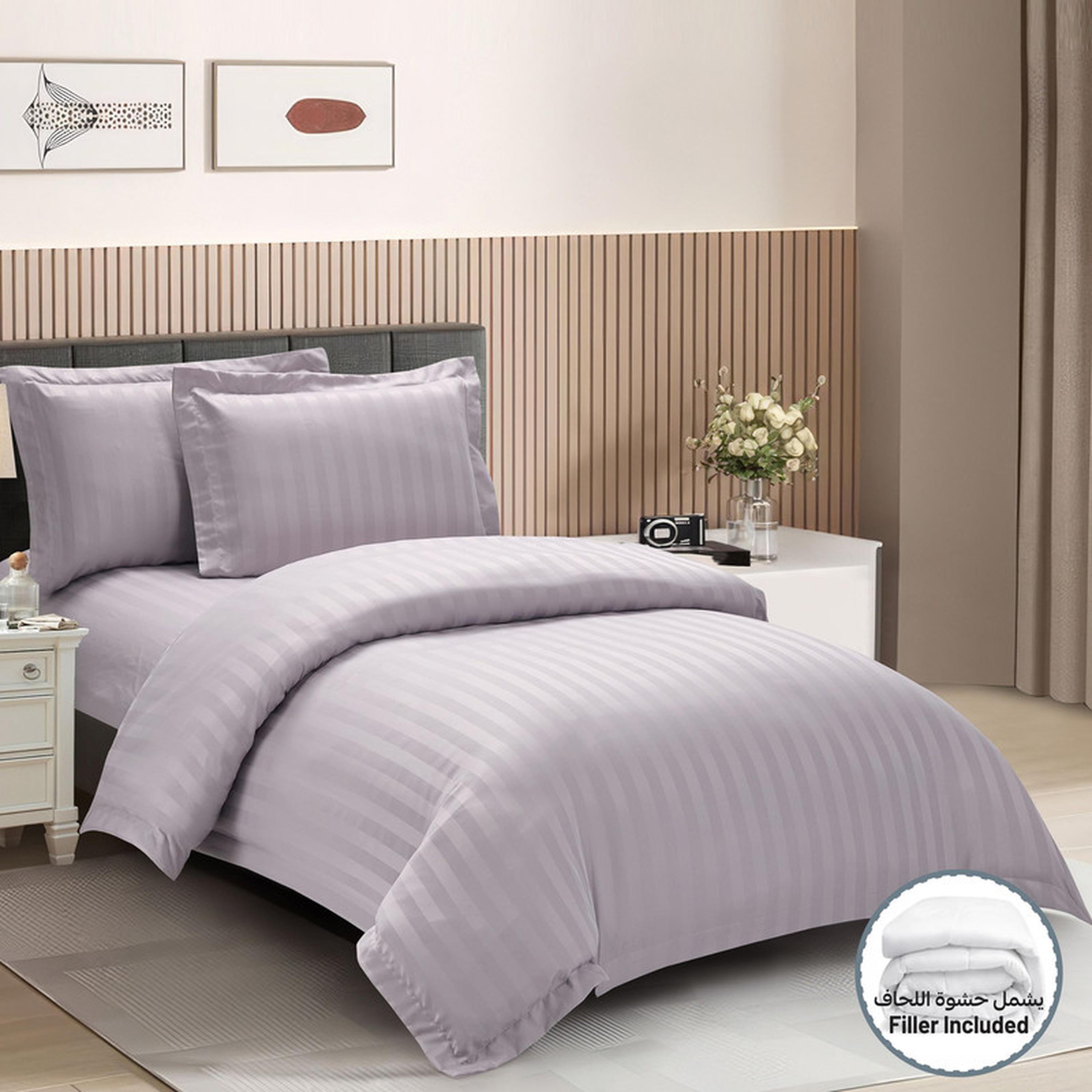 Striped 5-Piece Single Comforter Set with Removable Filler - 170x230 cm-household-bedding-comfortersandbedspreads-comforters-image-2