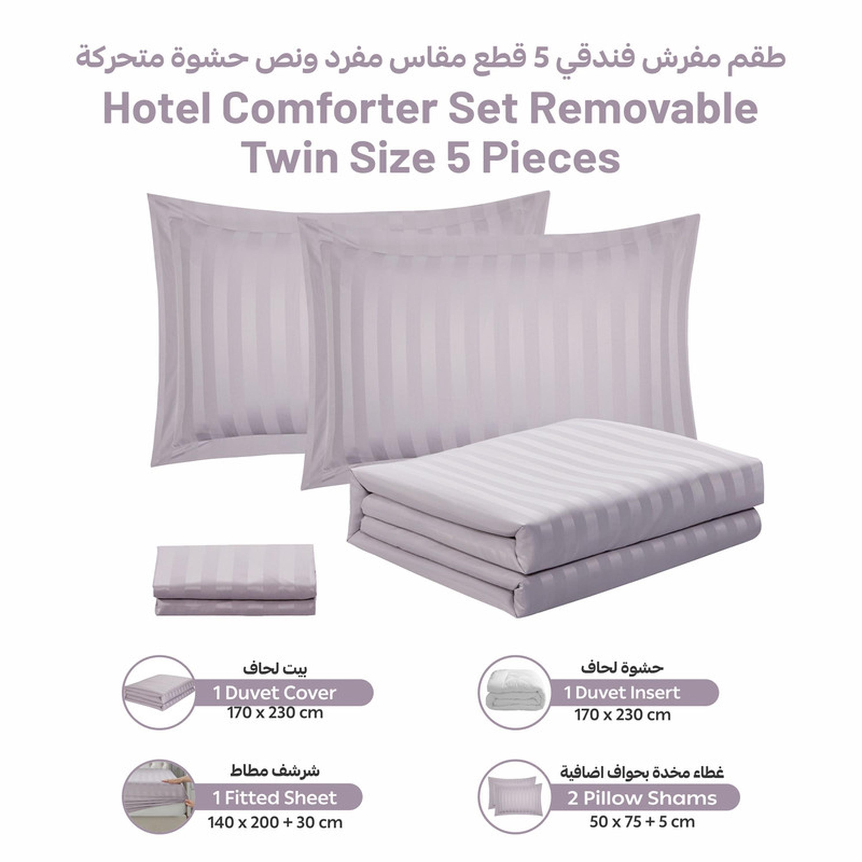 Striped 5-Piece Single Comforter Set with Removable Filler - 170x230 cm-household-bedding-comfortersandbedspreads-comforters-image-4