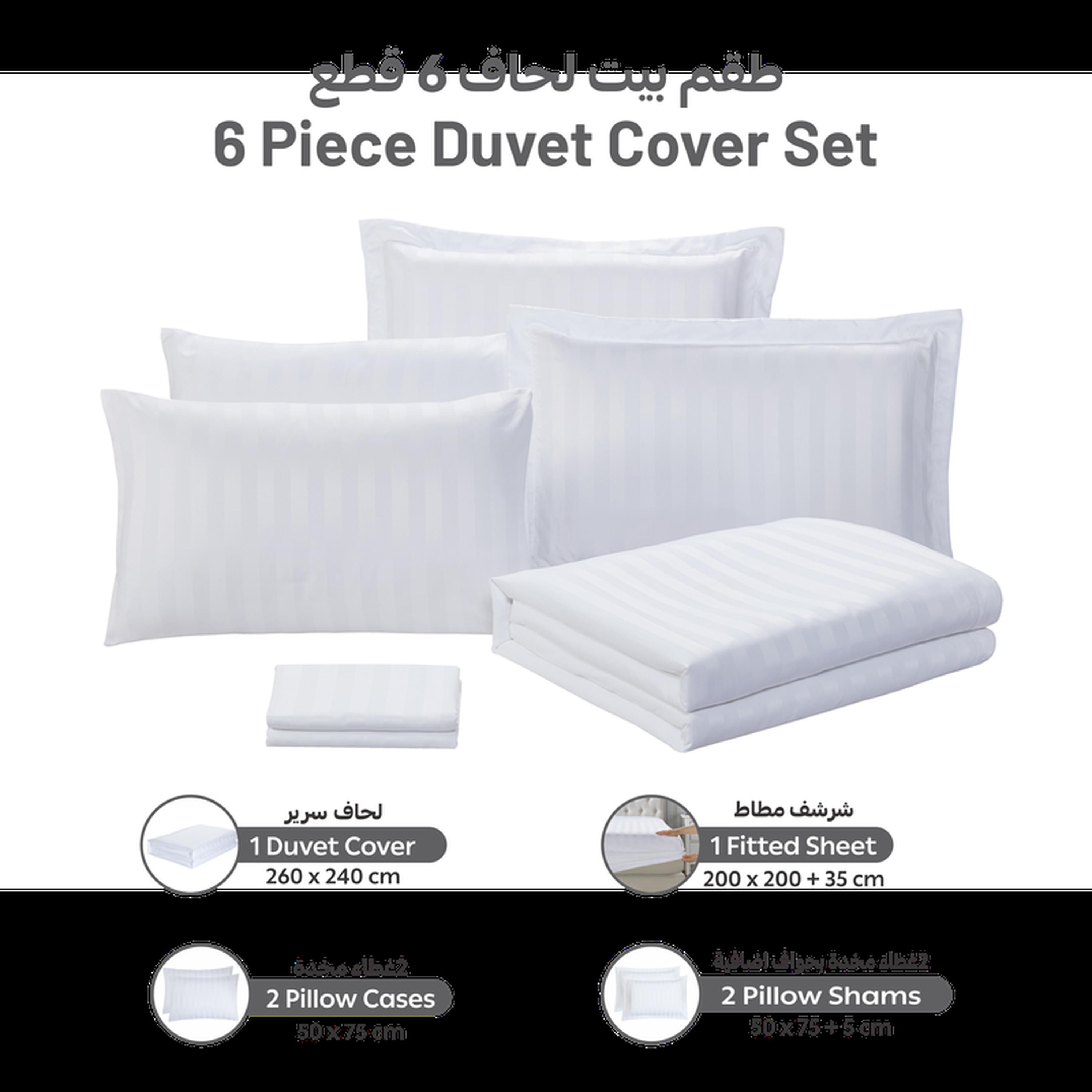 طقم غطاء لحاف كينج مخطط 6 قطع من دونتيلا - 240x260 سم-household-bedding-duvetandcovers-duvetcovers-image-4