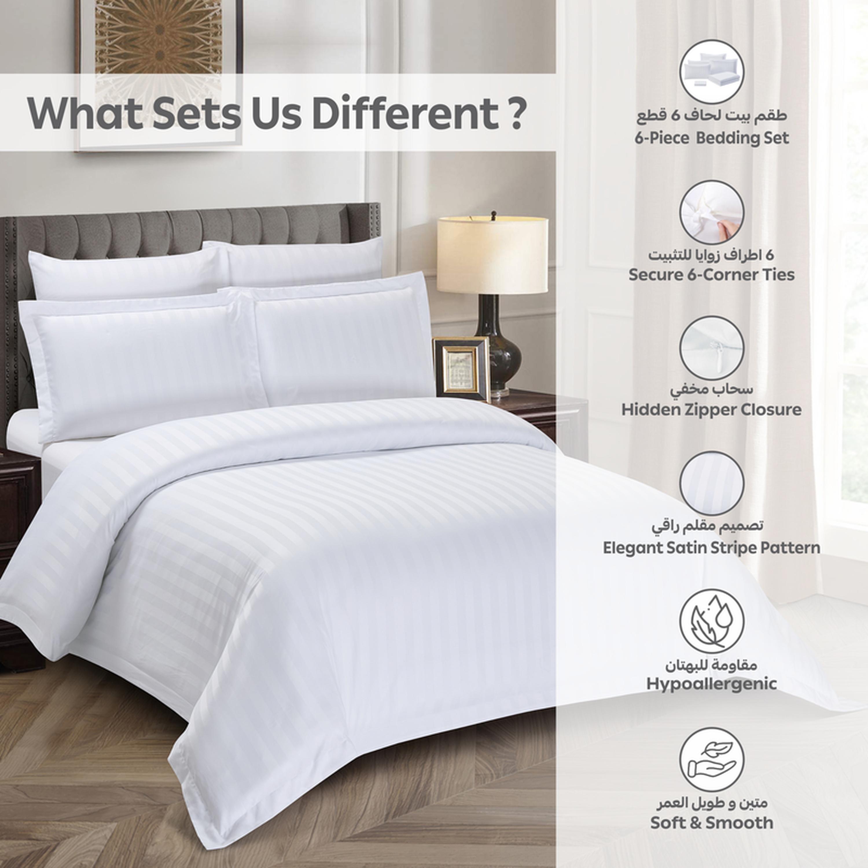Striped 6-Piece King Duvet Cover Set - 240x260 cms-household-bedding-duvetandcovers-duvetcovers-image-6