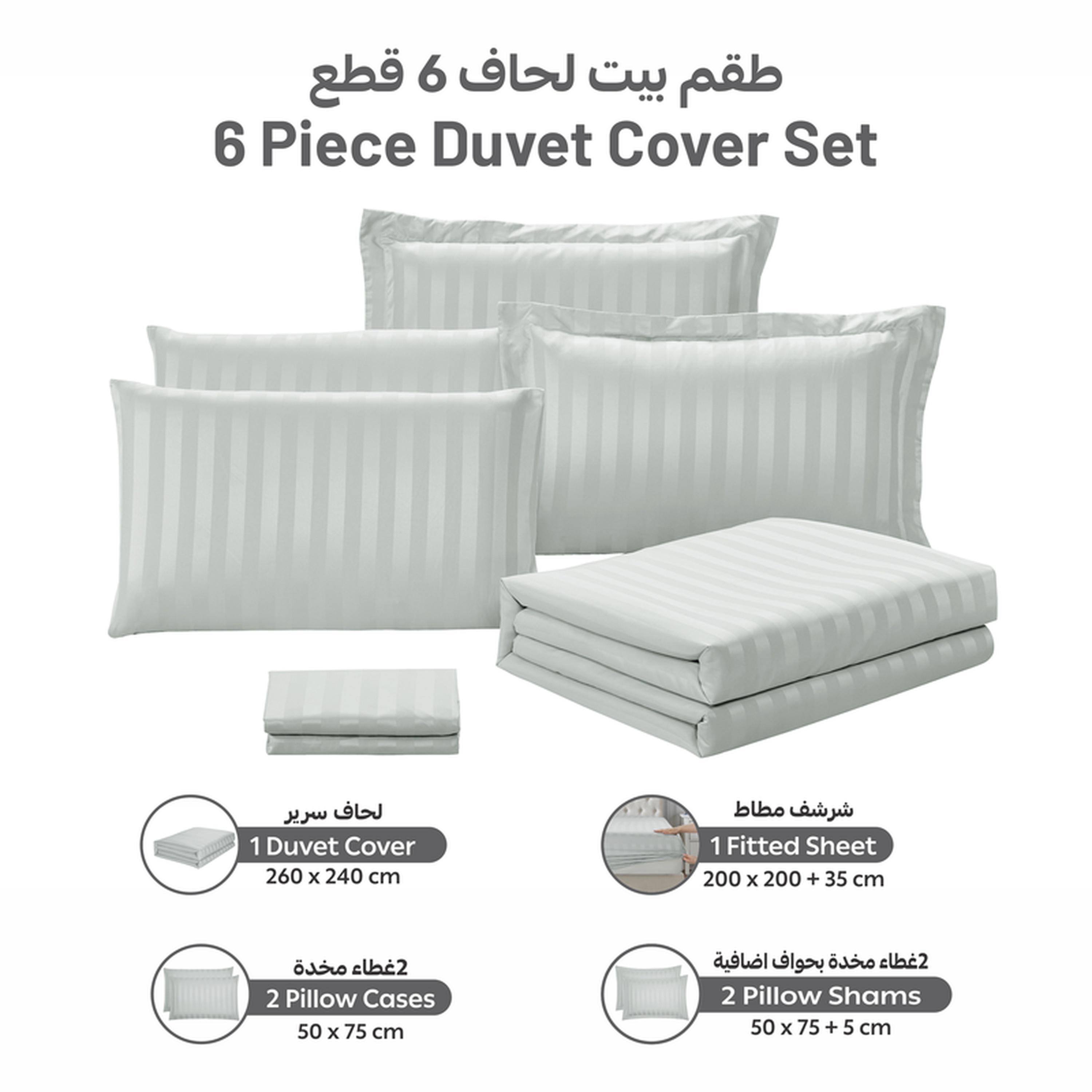 Striped 6-Piece King Duvet Cover Set - 240x260 cms-household-bedding-duvetandcovers-duvetcovers-image-11
