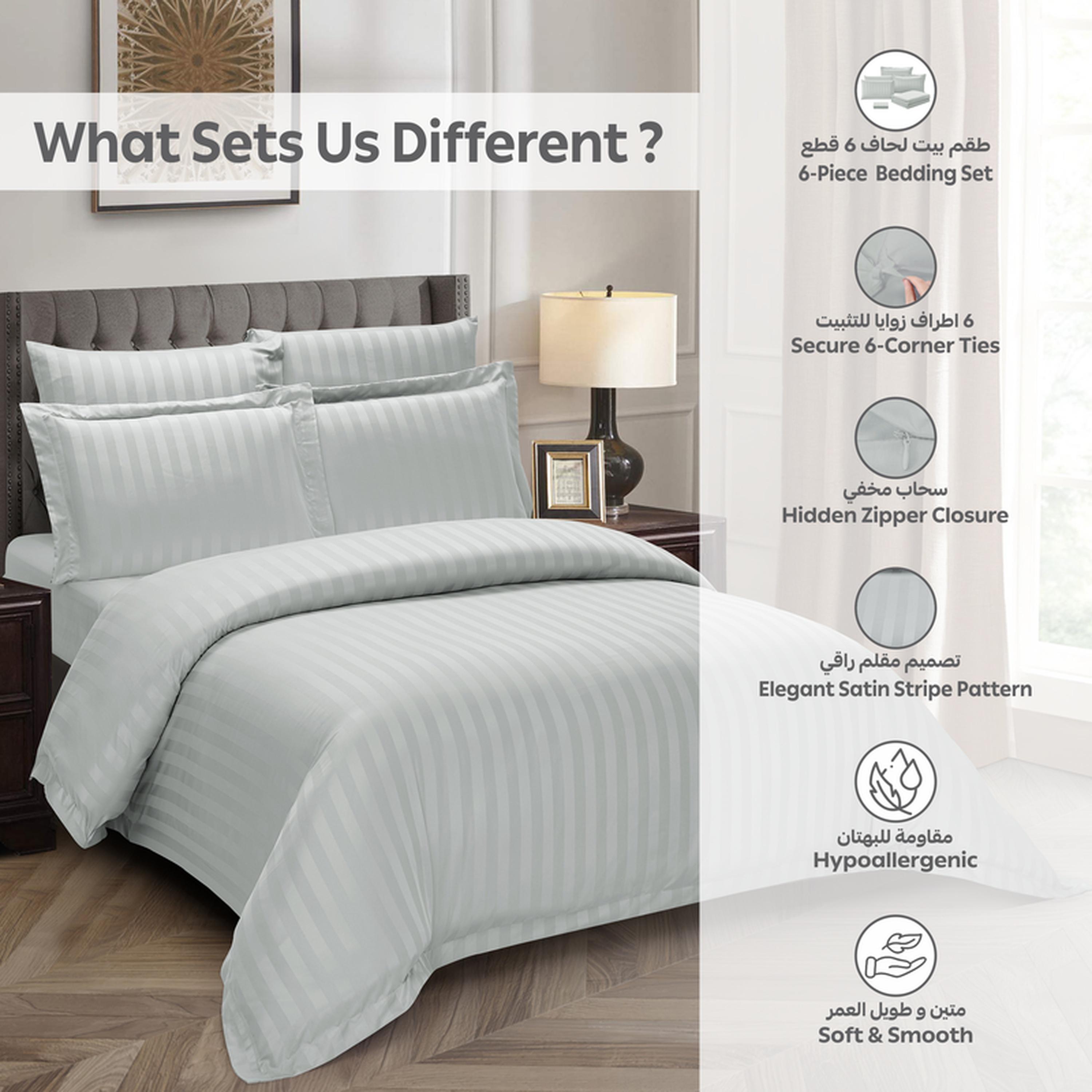 Striped 6-Piece King Duvet Cover Set - 240x260 cms-household-bedding-duvetandcovers-duvetcovers-image-13