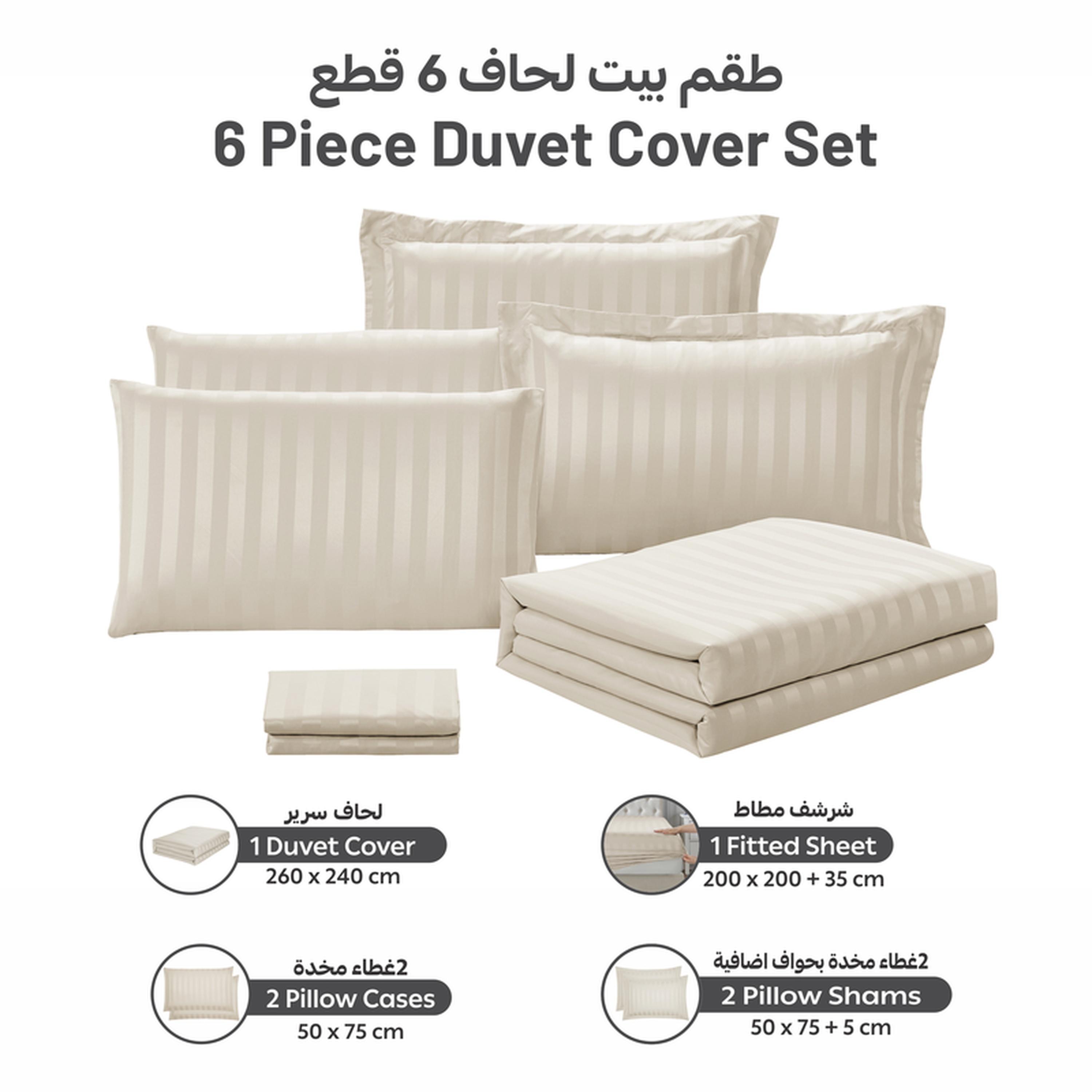 Striped 6-Piece King Duvet Cover Set - 240x260 cms-household-bedding-duvetandcovers-duvetcovers-image-18