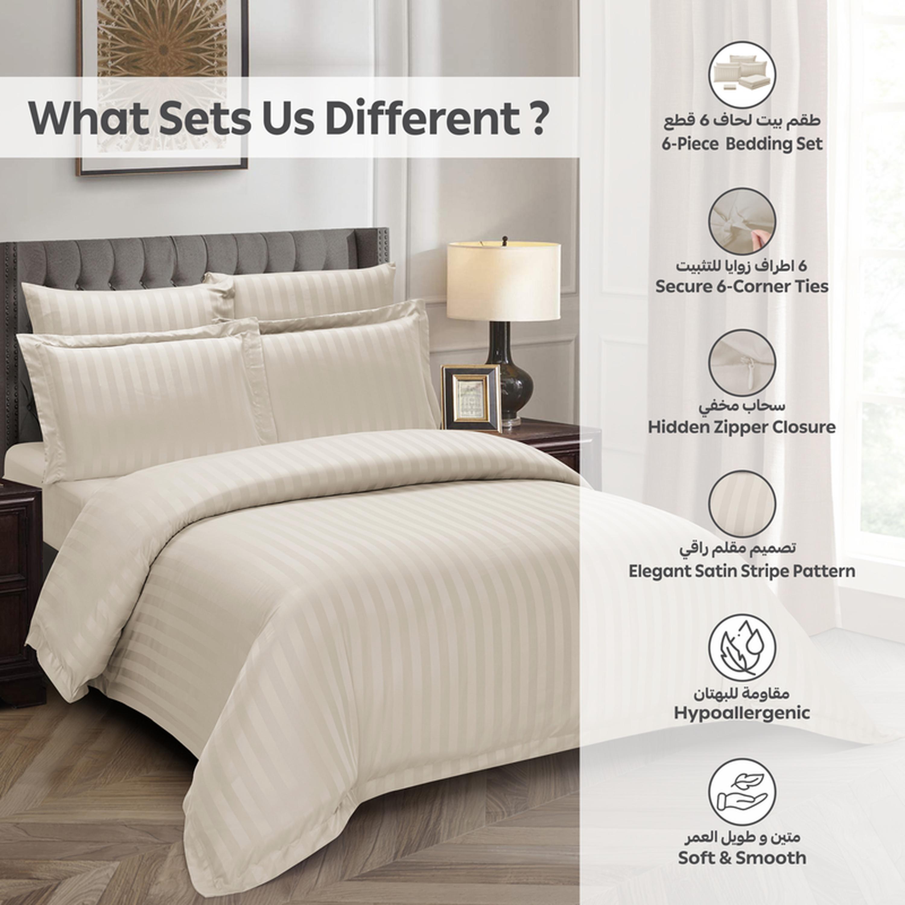 Striped 6-Piece King Duvet Cover Set - 240x260 cms-household-bedding-duvetandcovers-duvetcovers-image-20