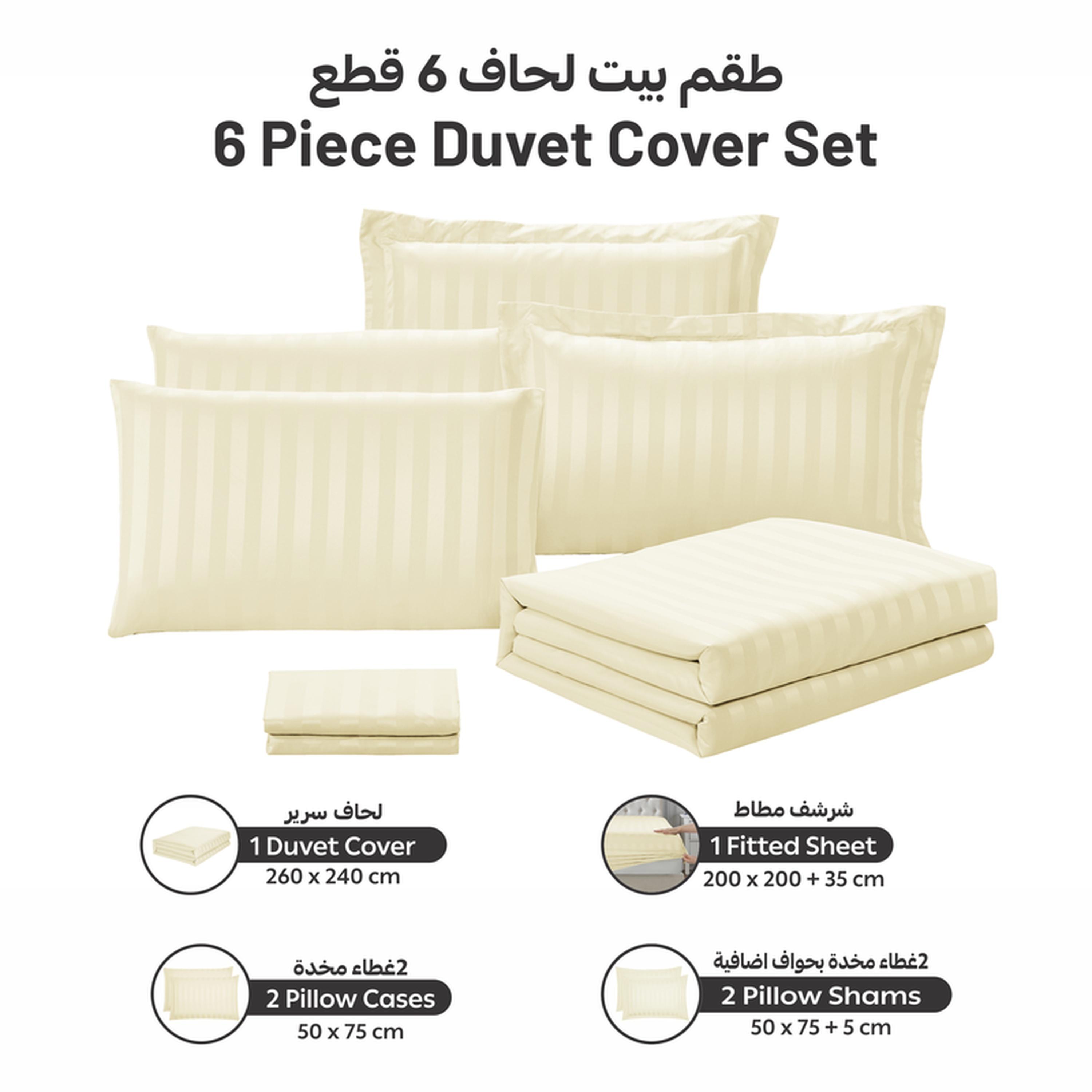 Striped 6-Piece King Duvet Cover Set - 240x260 cms-household-bedding-duvetandcovers-duvetcovers-image-25