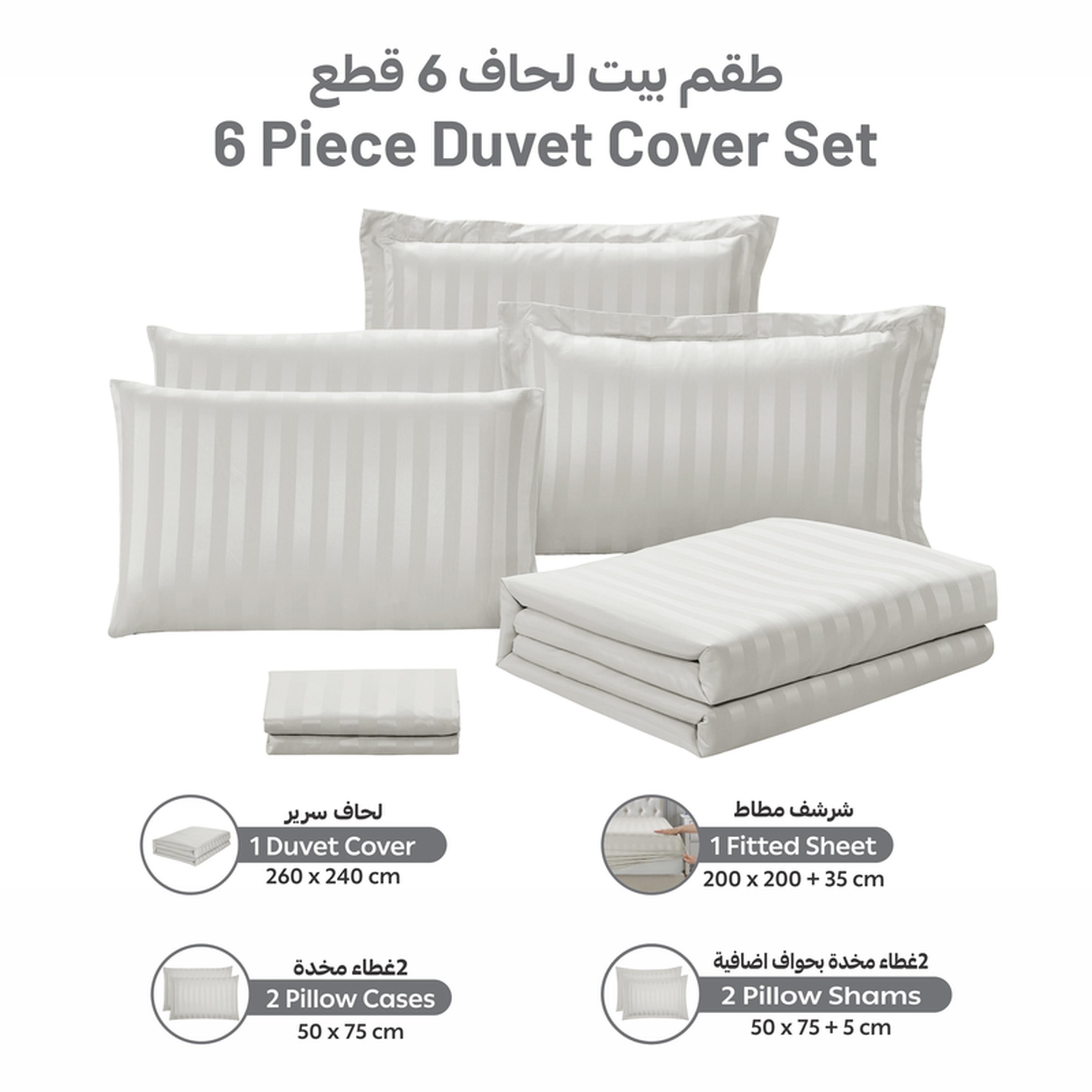 Striped 6-Piece King Duvet Cover Set - 240x260 cms-household-bedding-duvetandcovers-duvetcovers-image-32