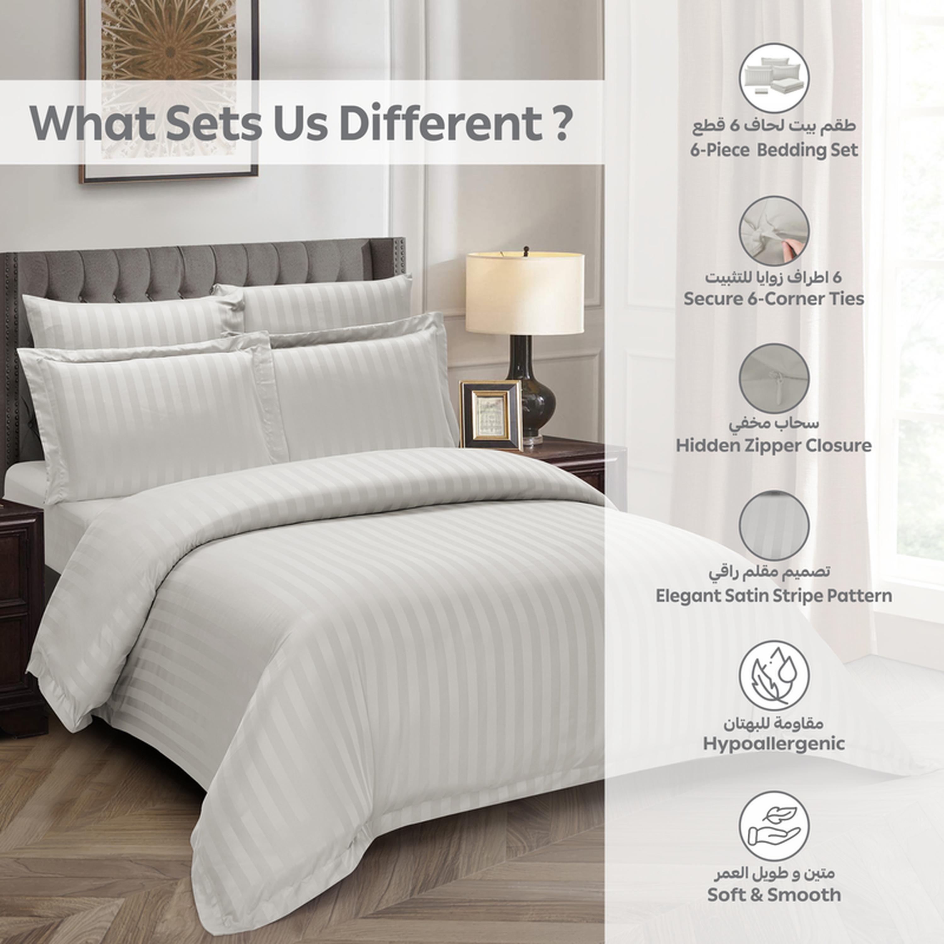 Striped 6-Piece King Duvet Cover Set - 240x260 cms-household-bedding-duvetandcovers-duvetcovers-image-34