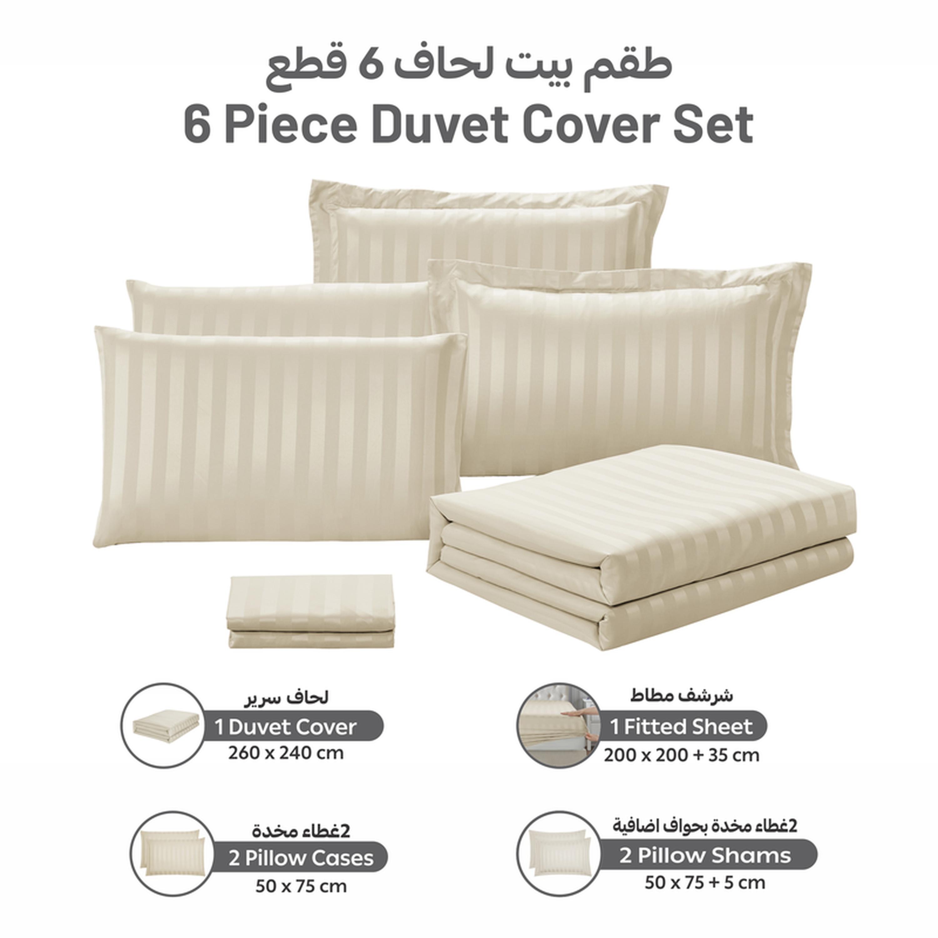 Striped 6-Piece King Duvet Cover Set - 240x260 cms-household-bedding-duvetandcovers-duvetcovers-image-39