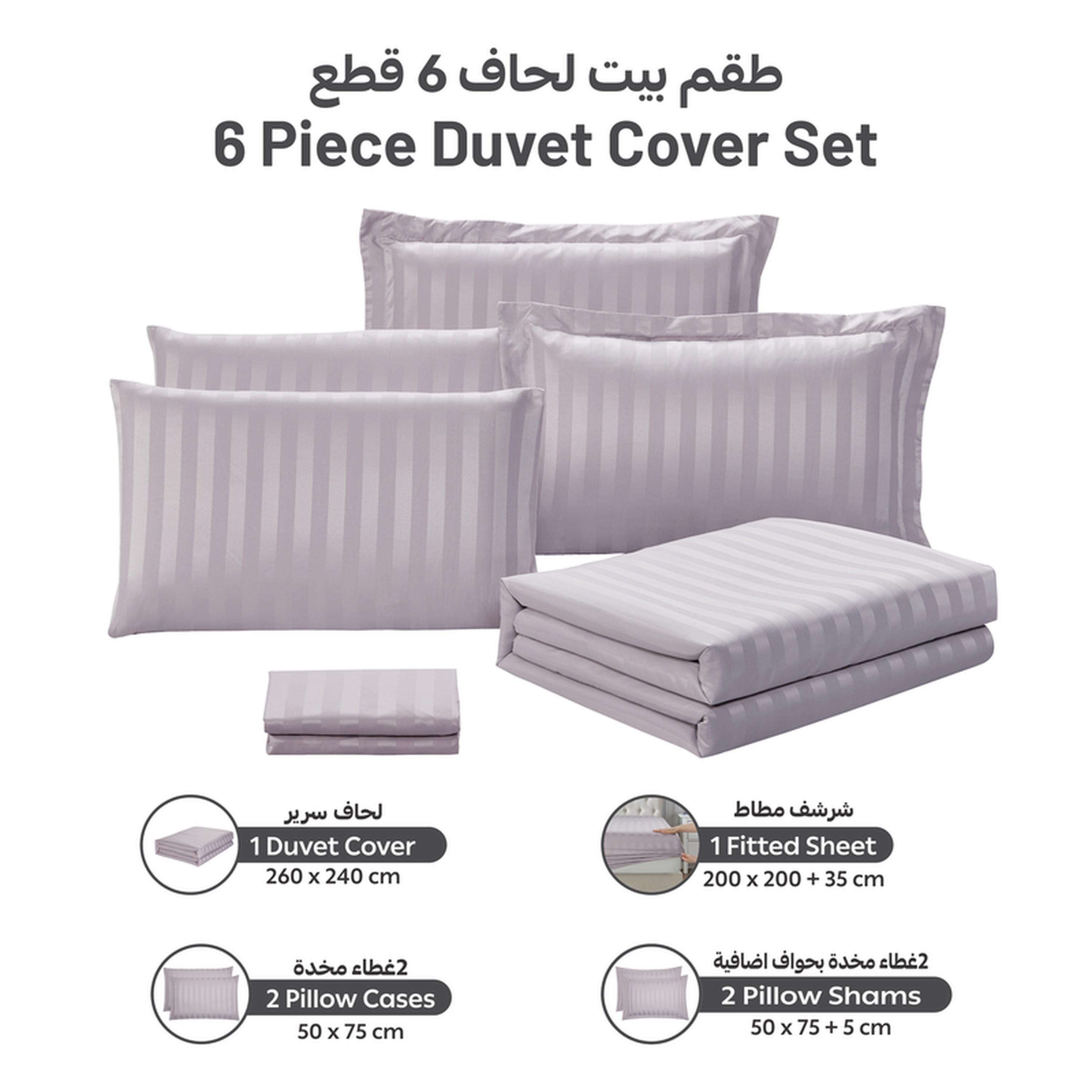 Striped 6-Piece King Duvet Cover Set - 240x260 cms-household-bedding-duvetandcovers-duvetcovers-image-46