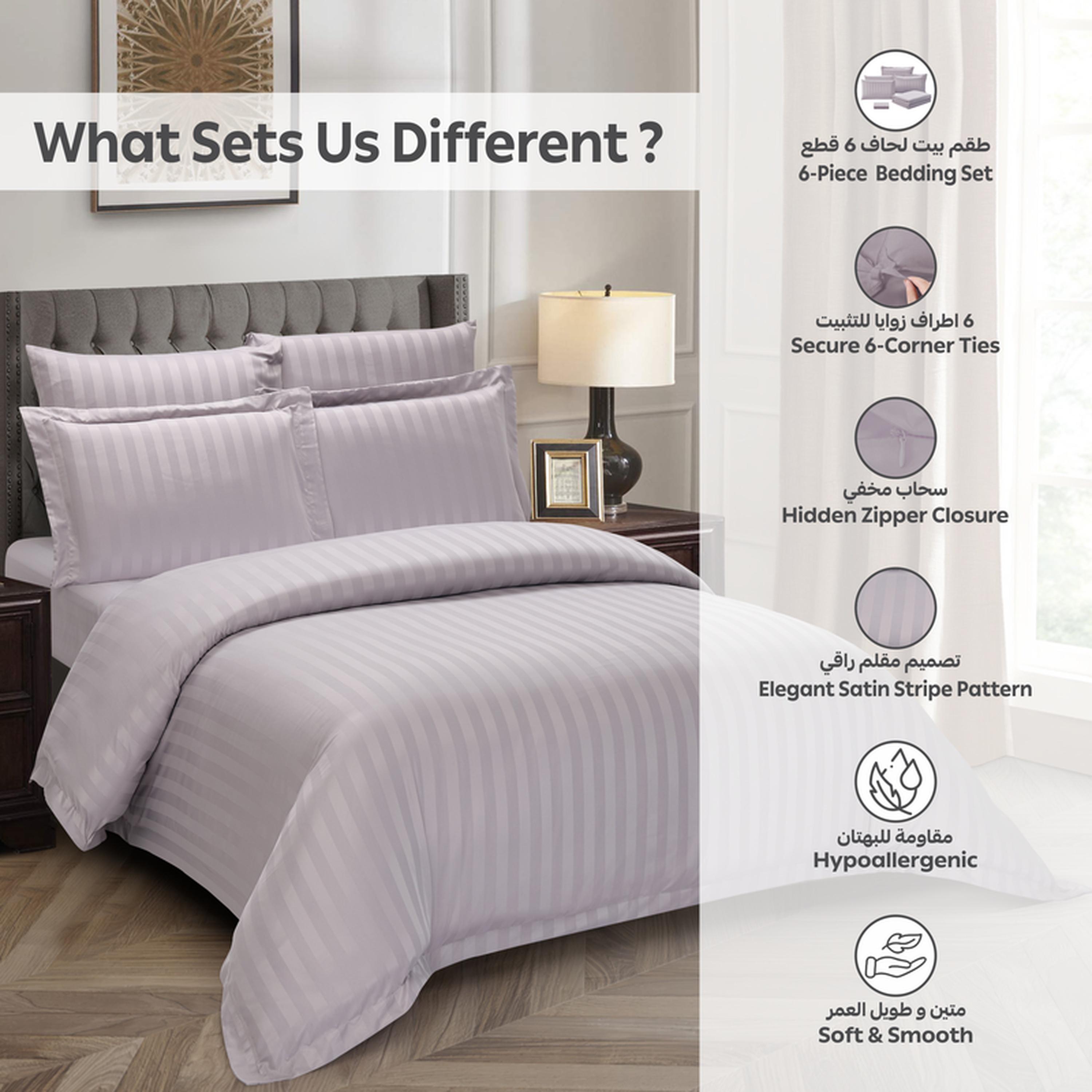 Striped 6-Piece King Duvet Cover Set - 240x260 cms-household-bedding-duvetandcovers-duvetcovers-image-48