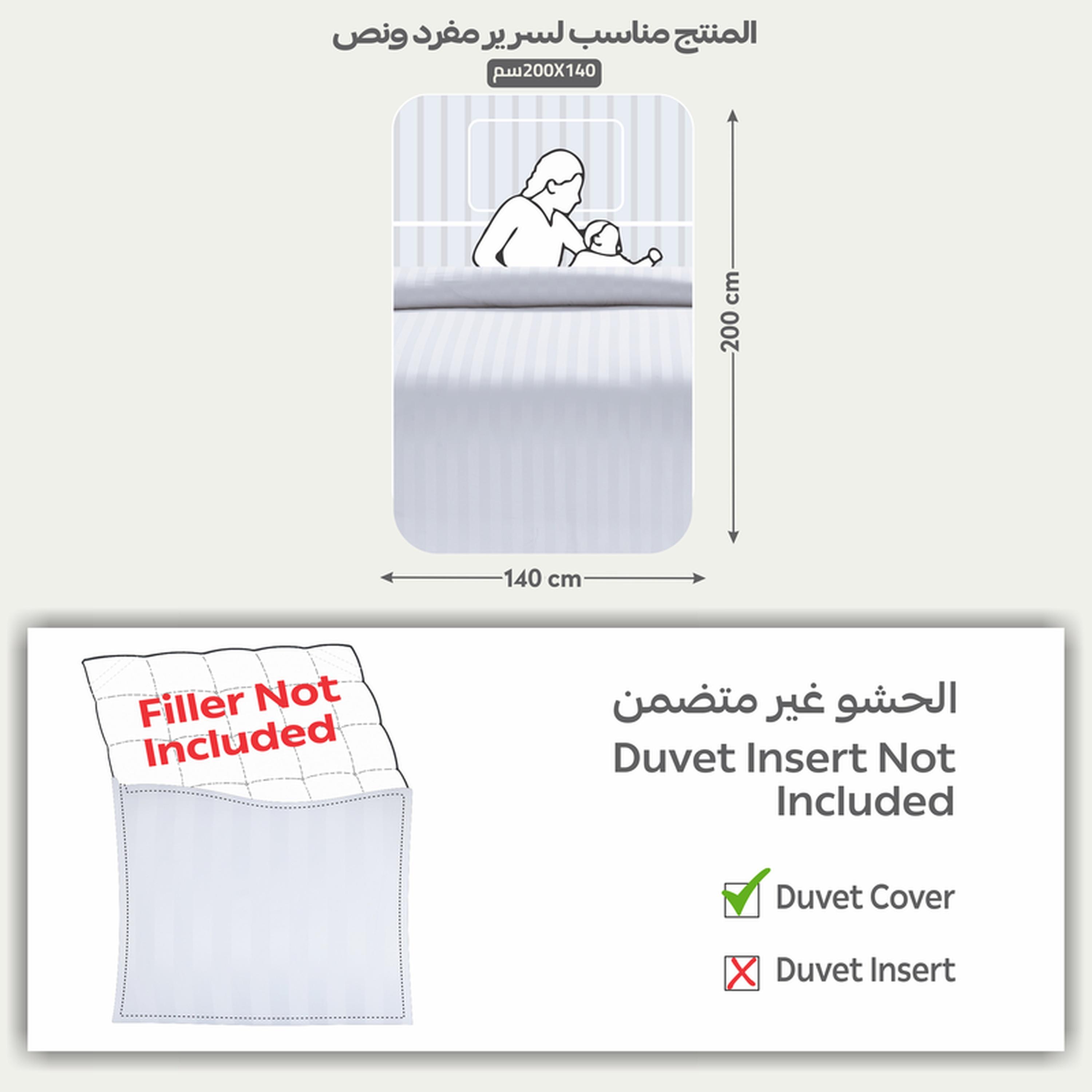 طقم غطاء لحاف مفرد مقلم 4 قطع من دونتيلا - 170x230 سم-household-bedding-duvetandcovers-duvetcovers-image-3