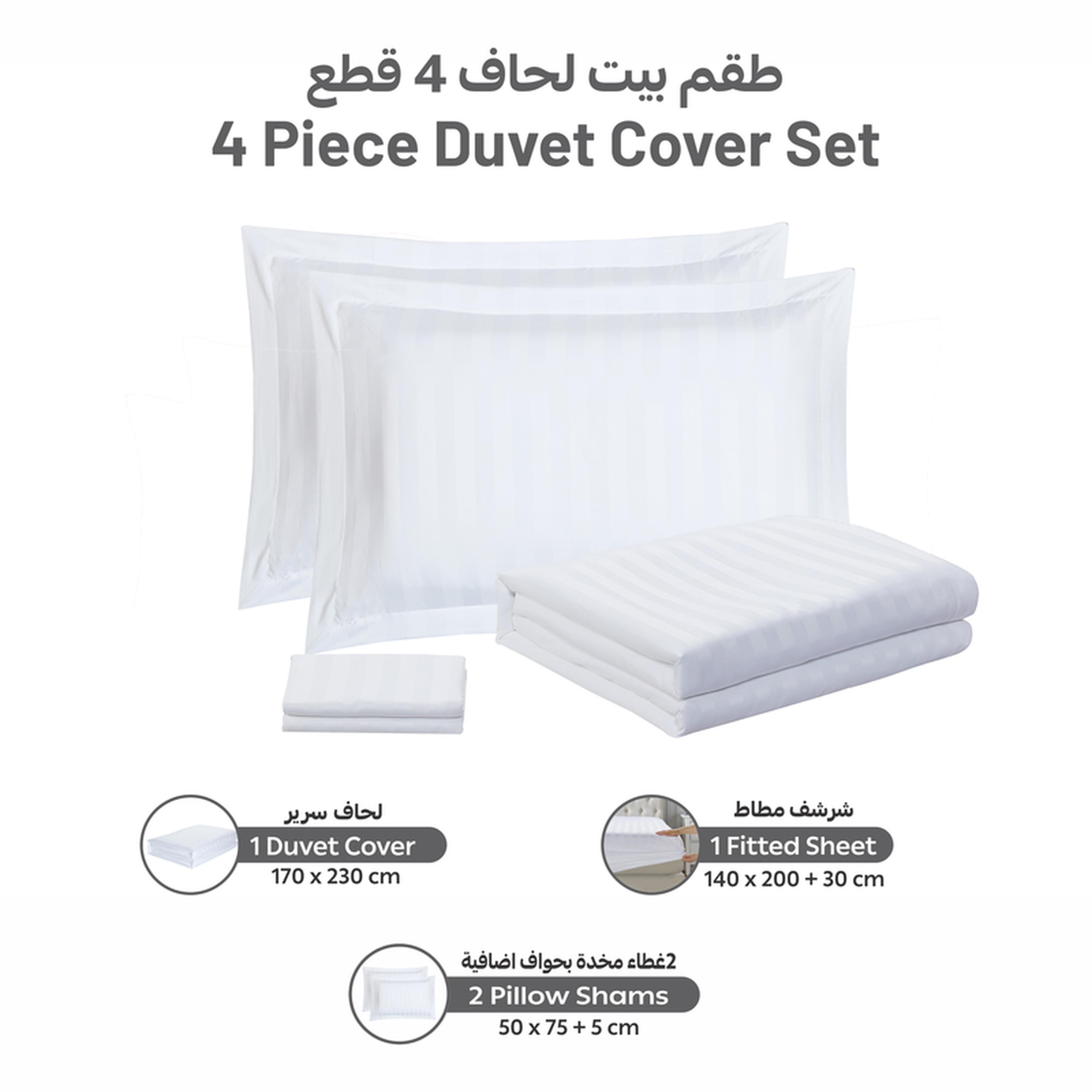طقم غطاء لحاف مفرد مقلم 4 قطع من دونتيلا - 170x230 سم-household-bedding-duvetandcovers-duvetcovers-image-4