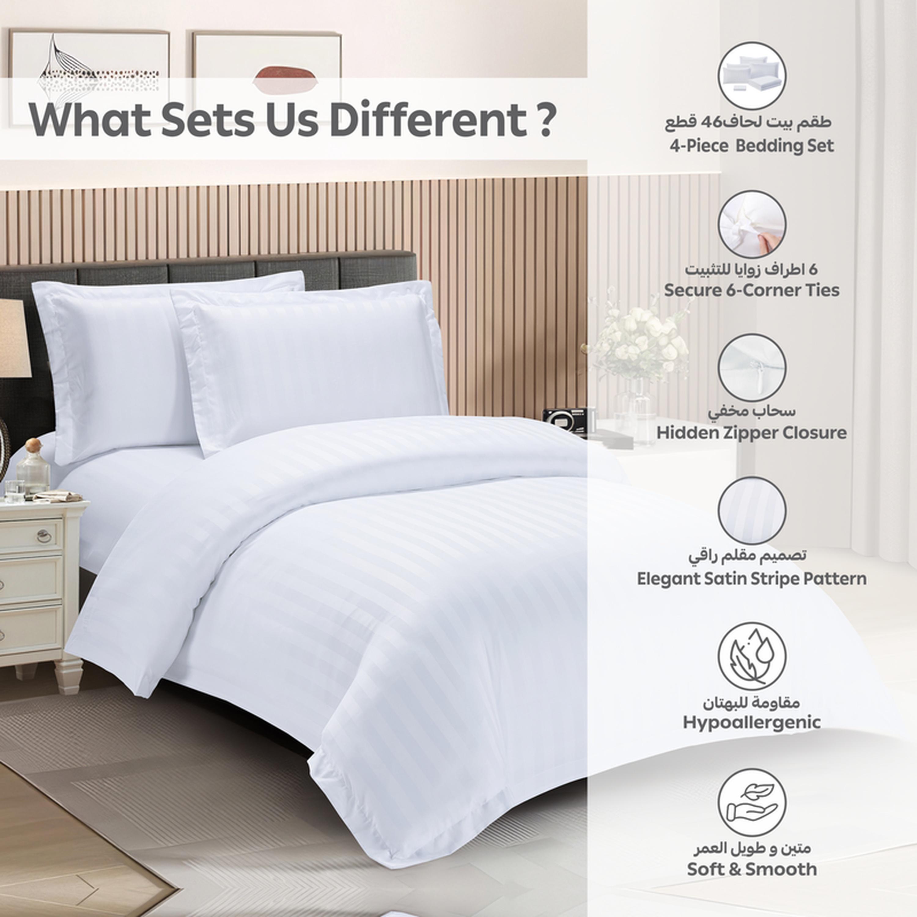 طقم غطاء لحاف مفرد مقلم 4 قطع من دونتيلا - 170x230 سم-household-bedding-duvetandcovers-duvetcovers-image-6