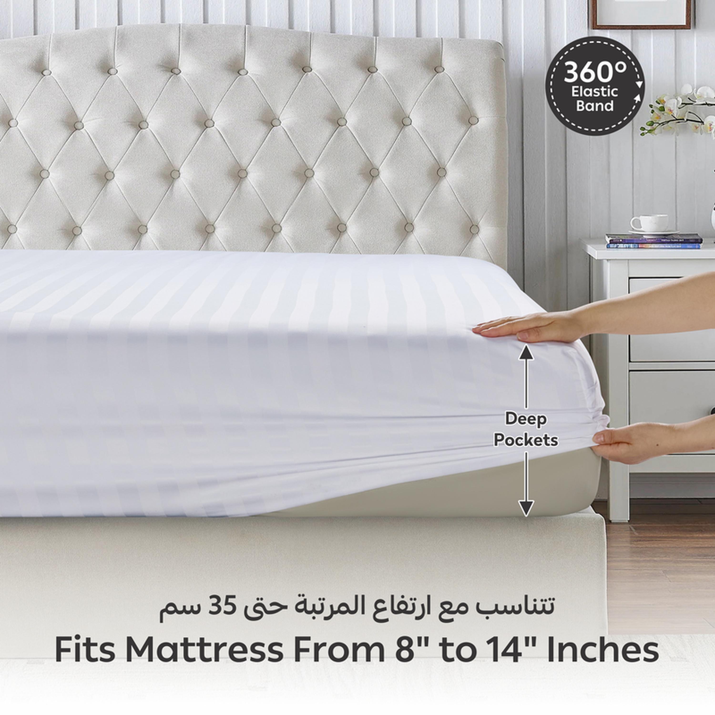 Striped 3-Piece Super King Fitted Sheet Set - 200x200 cms-household-bedding-sheetsandpillowcases-fittedsheets-image-4