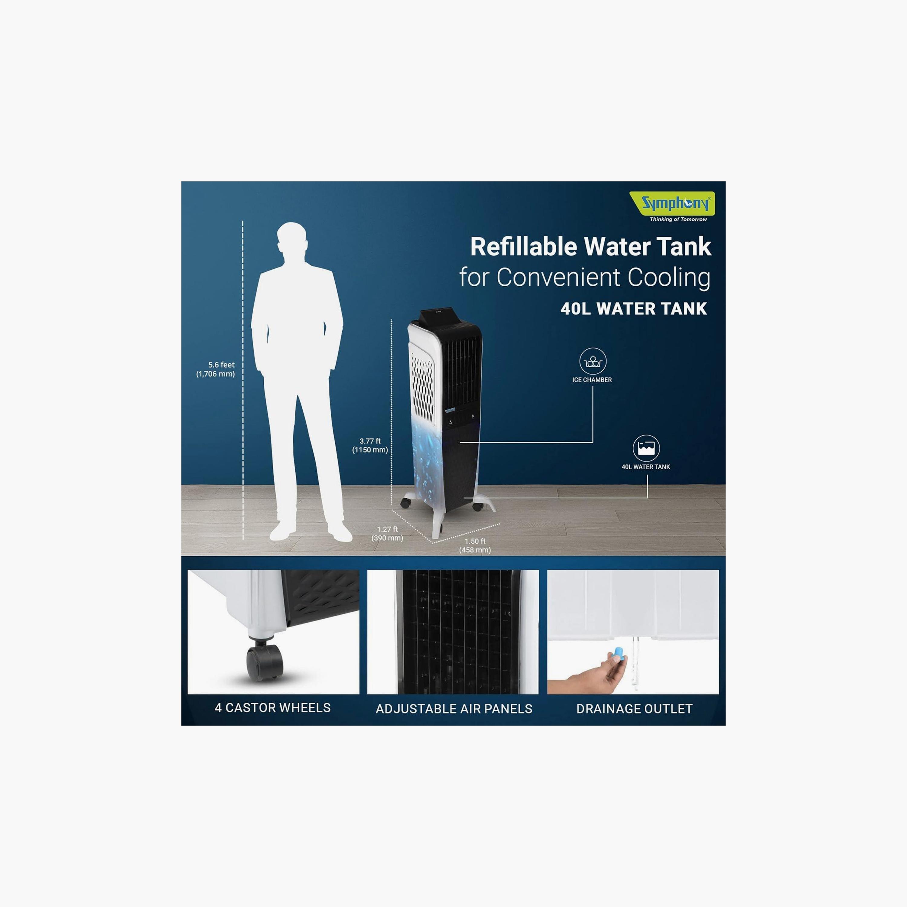 Symphony Tower Air Cooler with Remote | DIET 3D 40i-household-appliances-homeappliances-fans-image-4