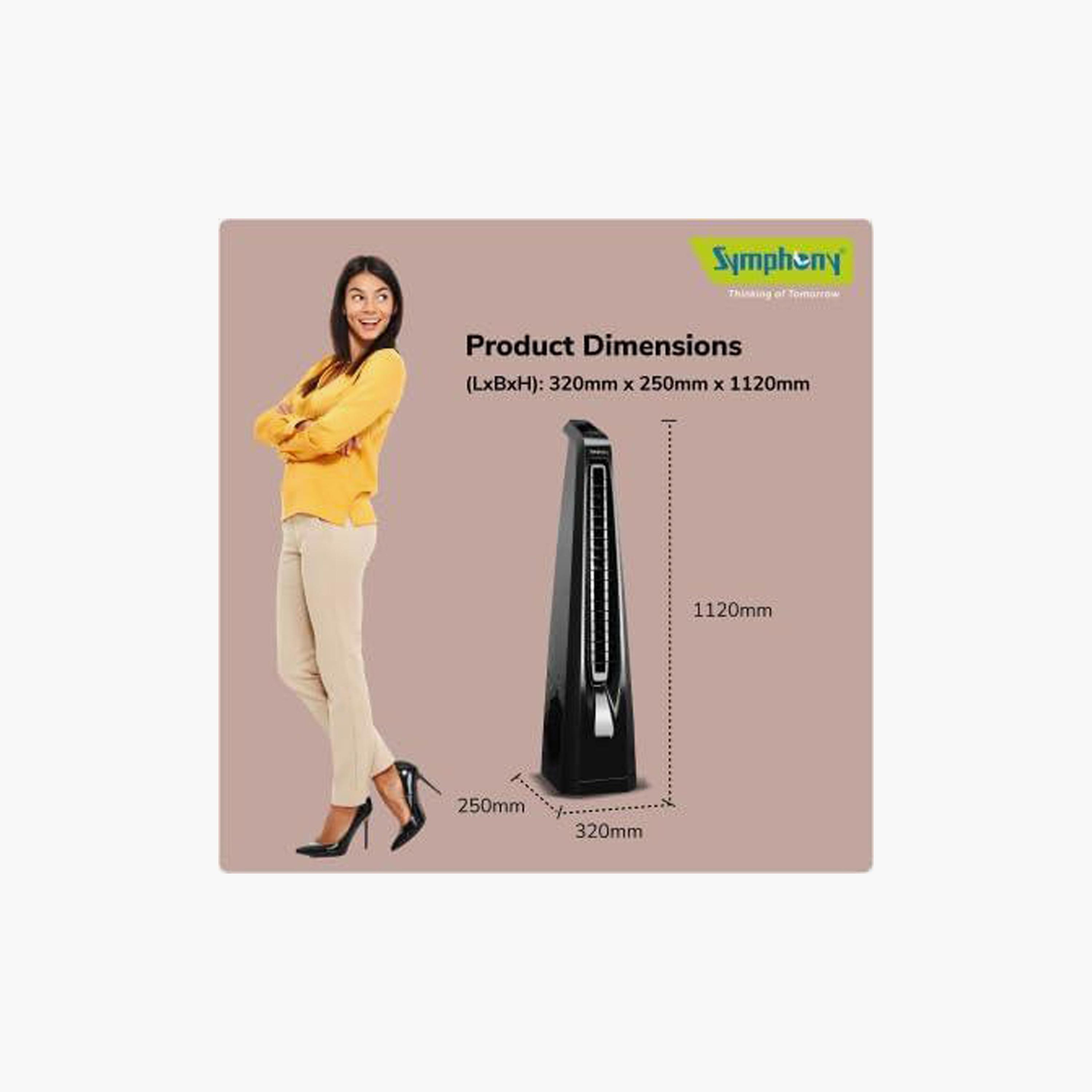 سيمفوني مروحة عمودية صامتة للمنزل بمحرك BLDC أسود | Surround B-household-appliances-homeappliances-fans-image-2