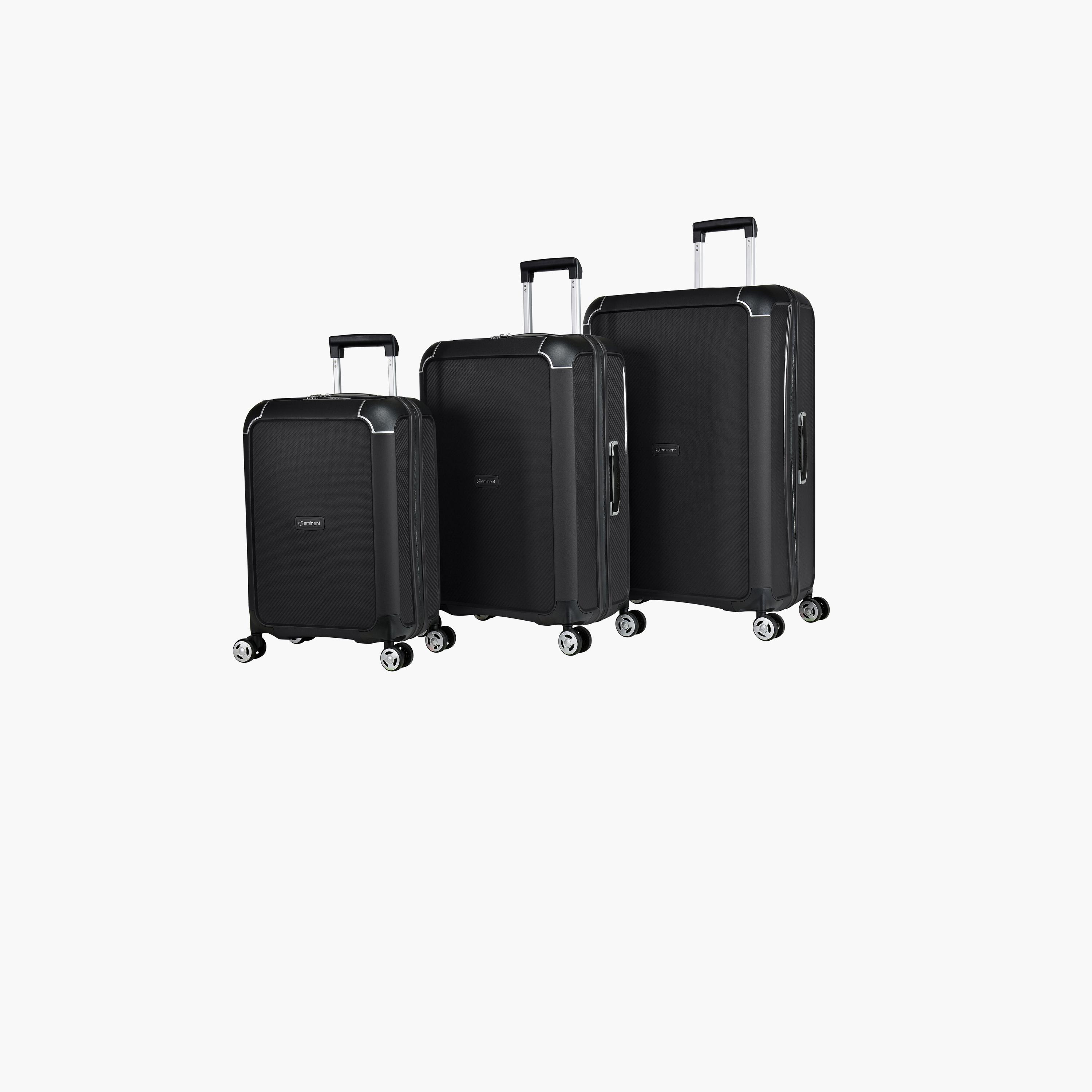 Eminent Set of 3 Polypropylene Hard Sided 4-Wheeler Spinner Trolley Bag with TSA Lock-travel-luggagesandbags-luggage-image-1
