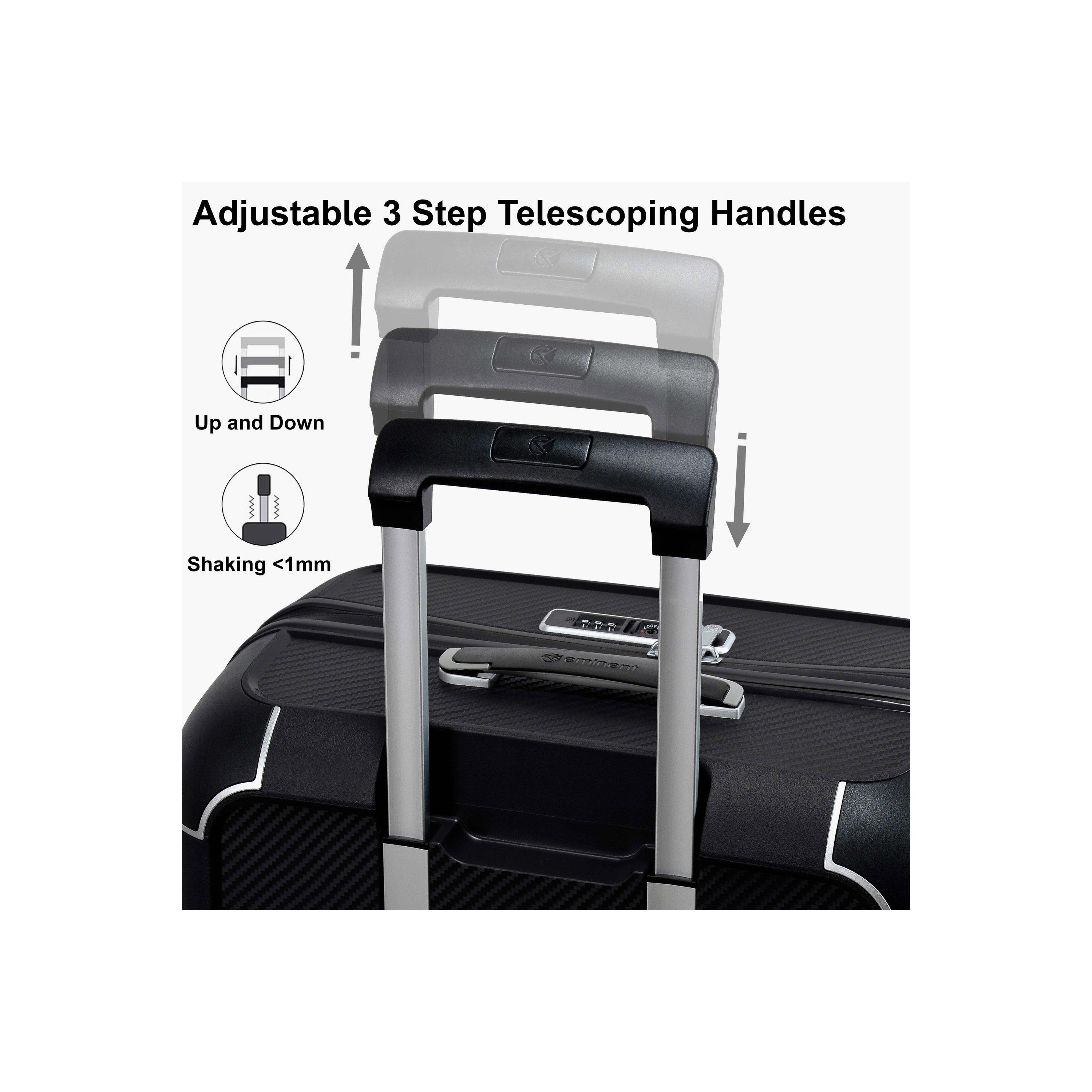 Eminent Set of 3 Polypropylene Hard Sided 4-Wheeler Spinner Trolley Bag with TSA Lock-travel-luggagesandbags-luggage-image-3