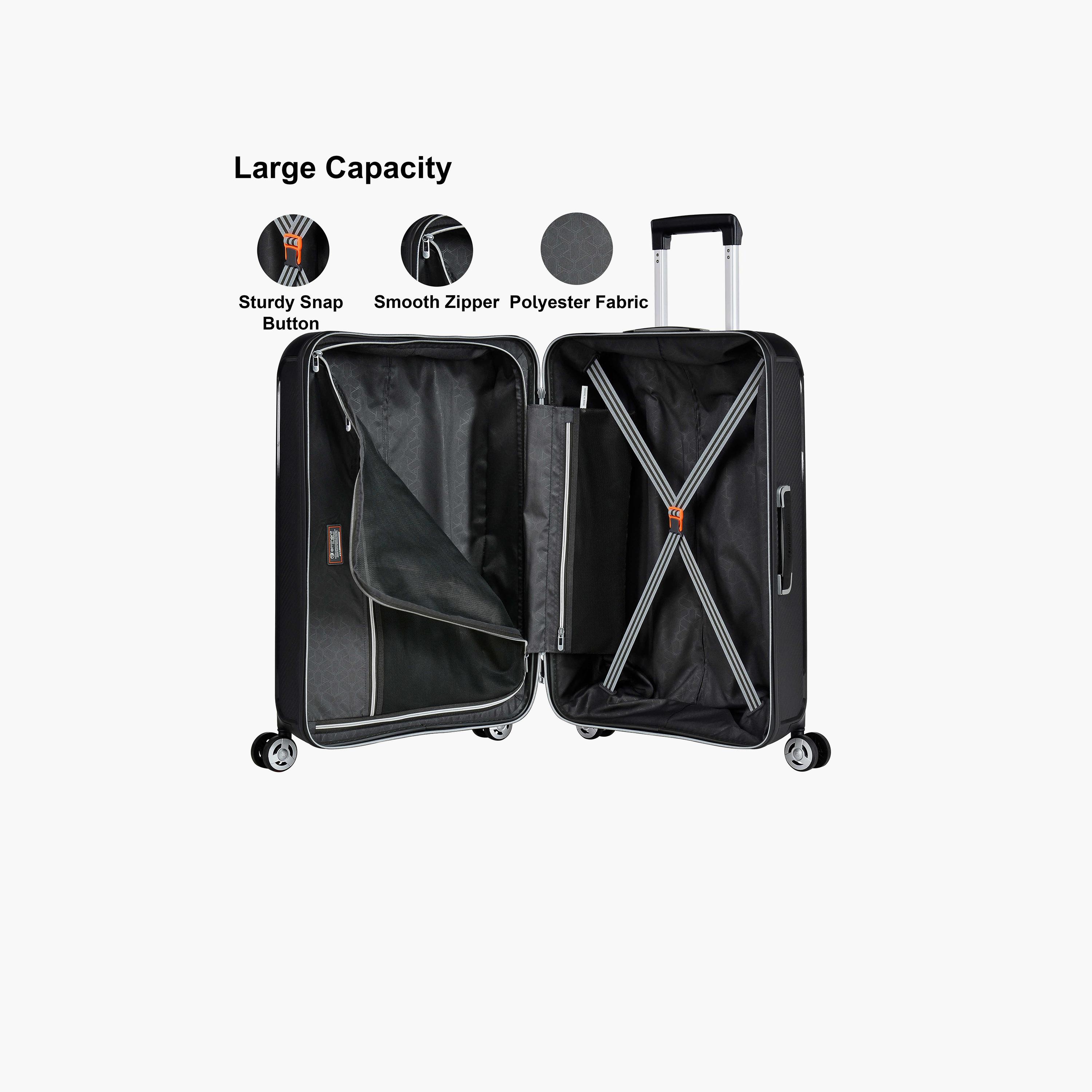 Eminent Set of 3 Polypropylene Hard Sided 4-Wheeler Spinner Trolley Bag with TSA Lock-travel-luggagesandbags-luggage-image-6